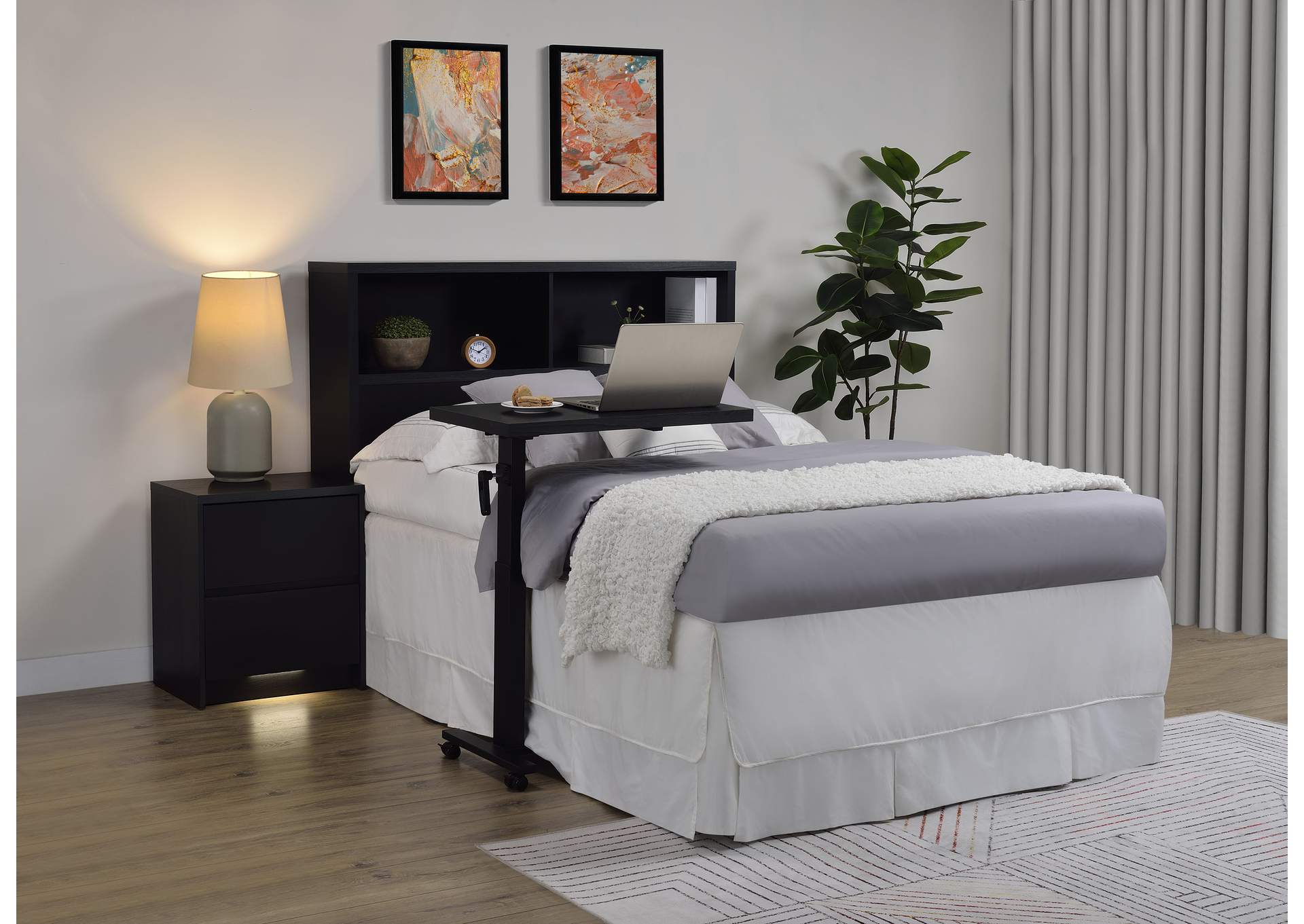 Westpark 49-inch Full Bookcase Headboard Black