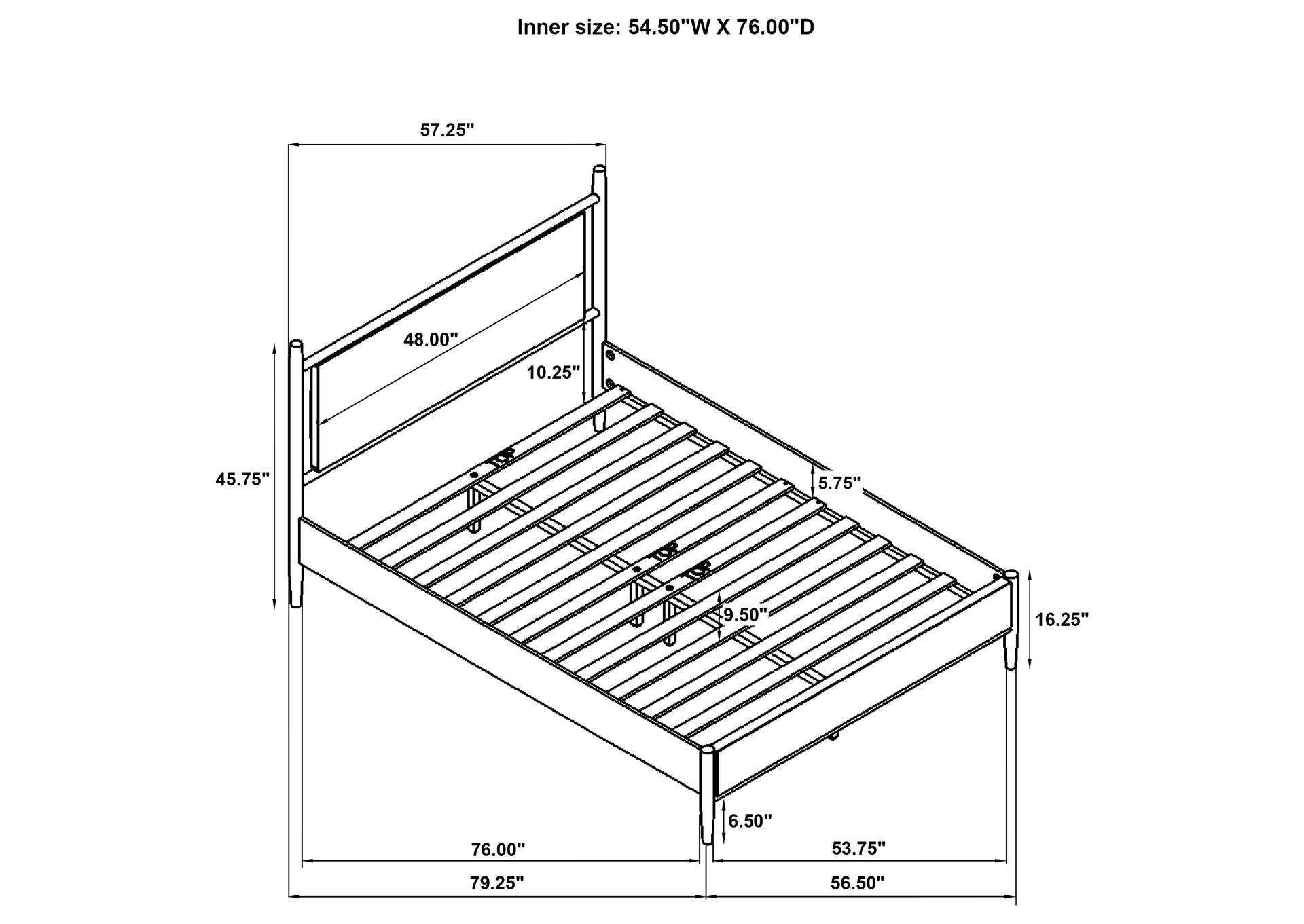 Mason 46-inch Full Panel Platform Bed Grey and Light Brown image 11