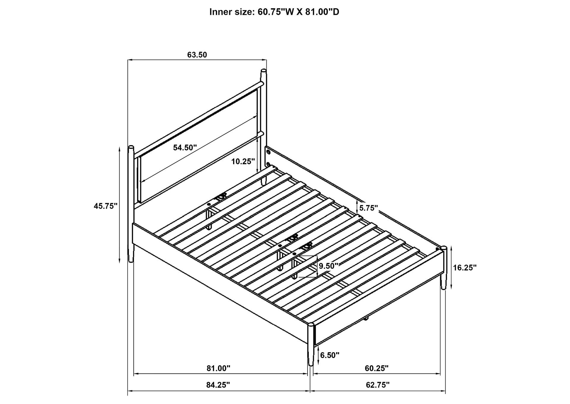 Mason 46-inch Queen Panel Platform Bed Grey and Light Brown image 11