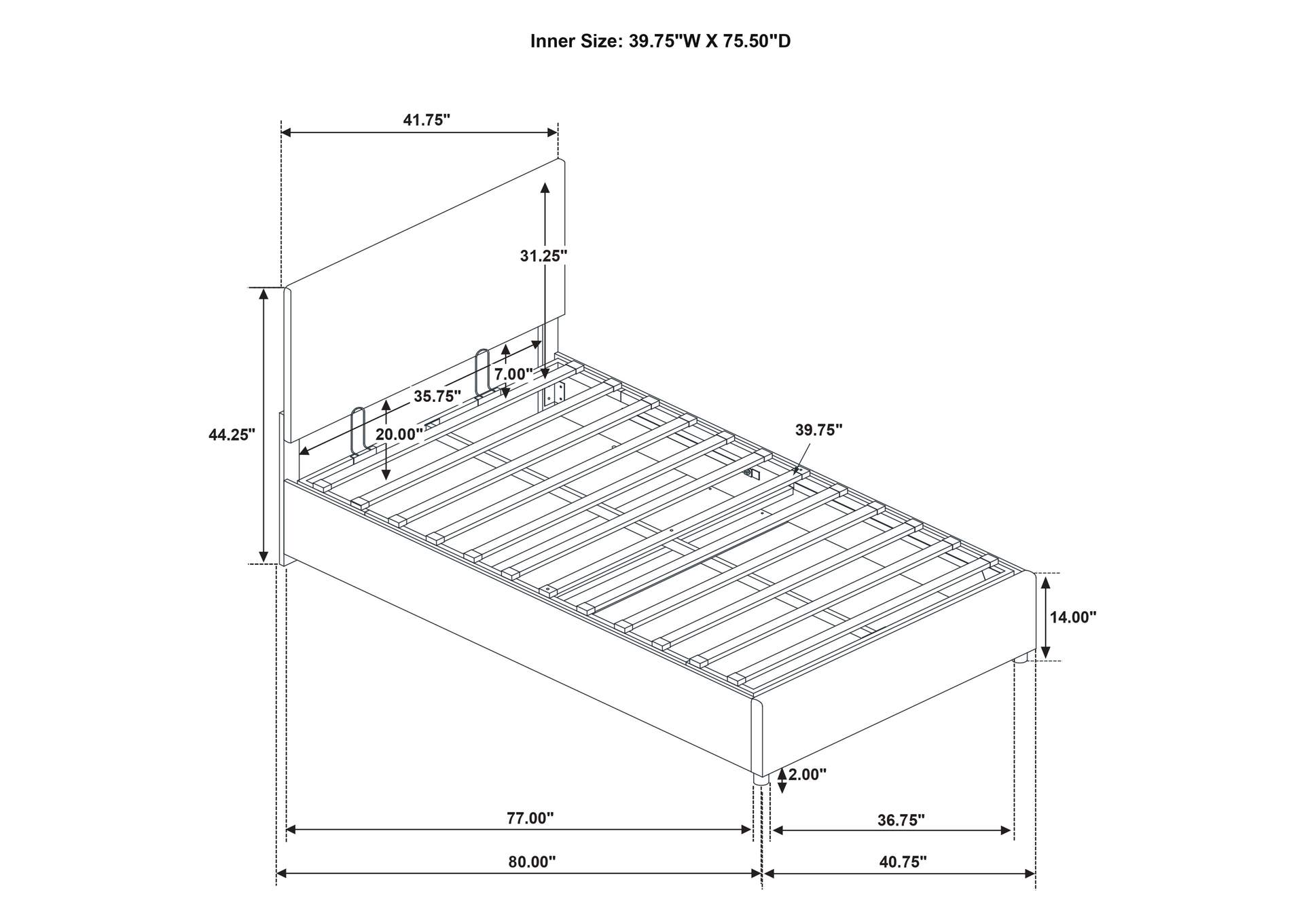Reeves Upholstered Twin Lift-Top Storage Platform Bed Beige image 12