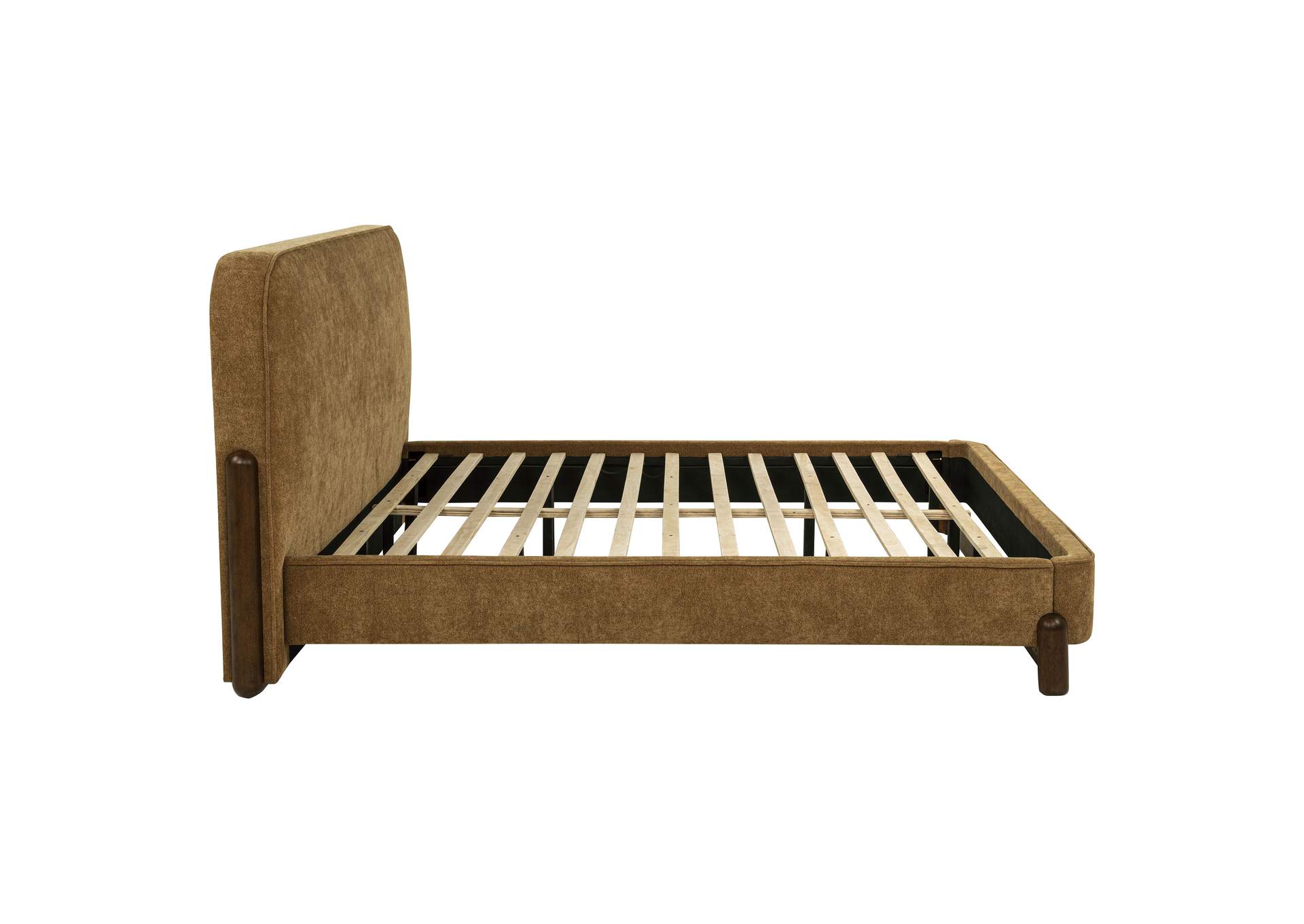 Baldacci Upholstered Eastern King Platform Bed Curry and Walnut image 7