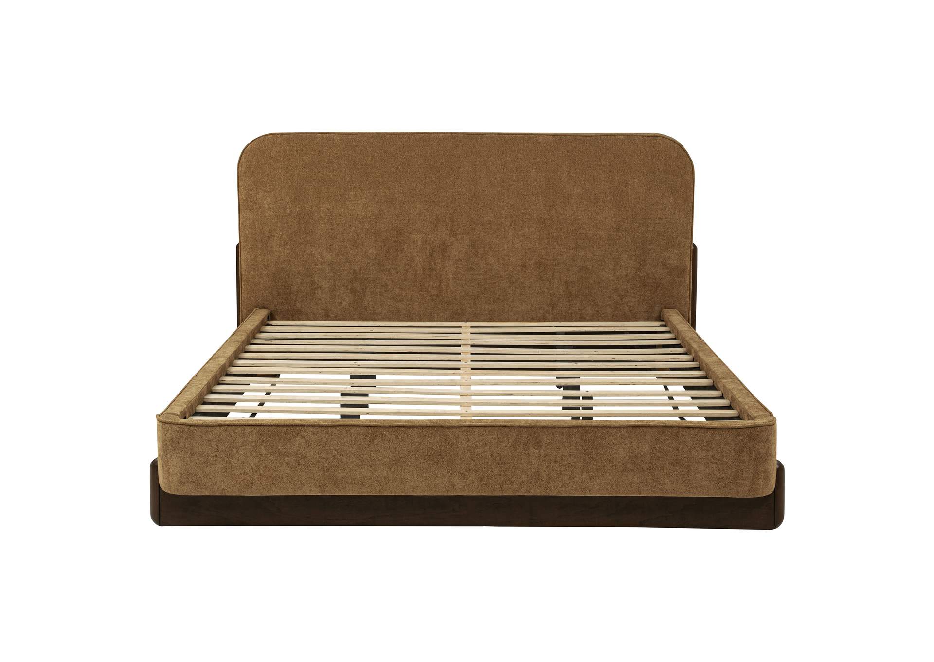 Baldacci Upholstered California King Platform Bed Curry and Walnut image 5