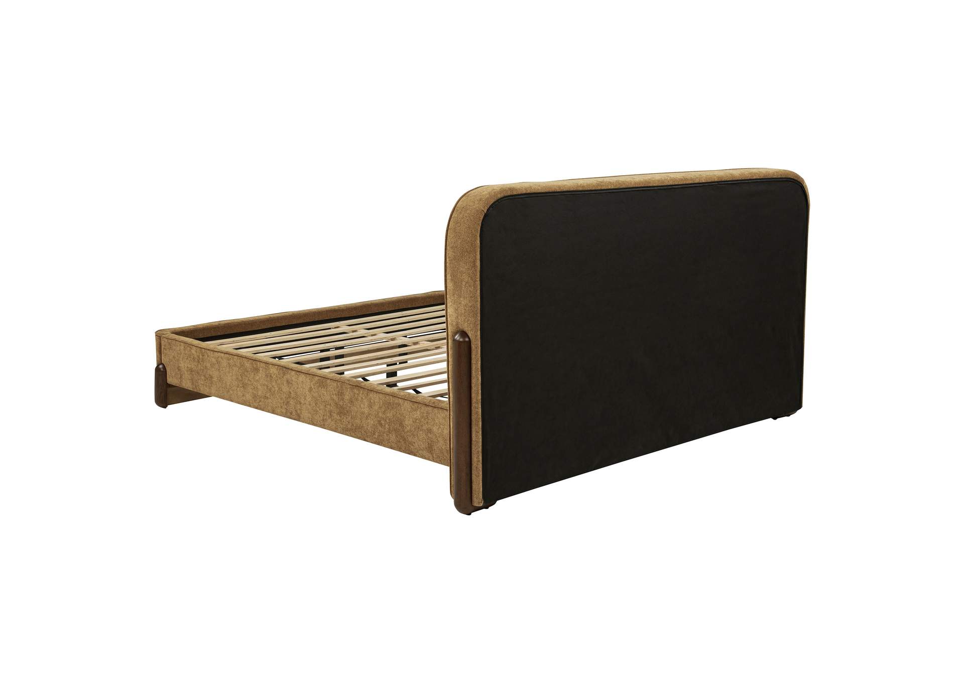 Baldacci Upholstered California King Platform Bed Curry and Walnut image 6