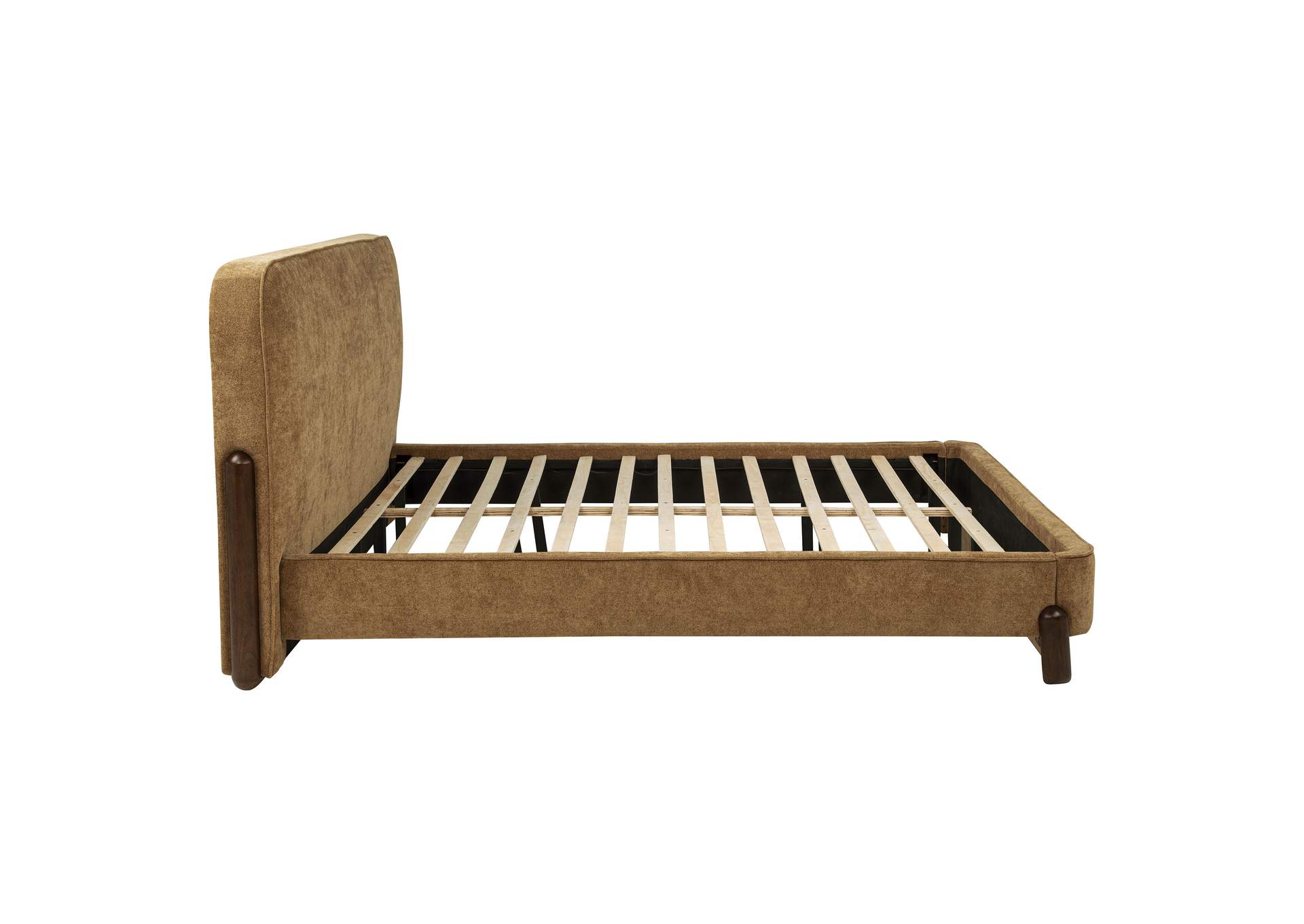Baldacci Upholstered California King Platform Bed Curry and Walnut image 7