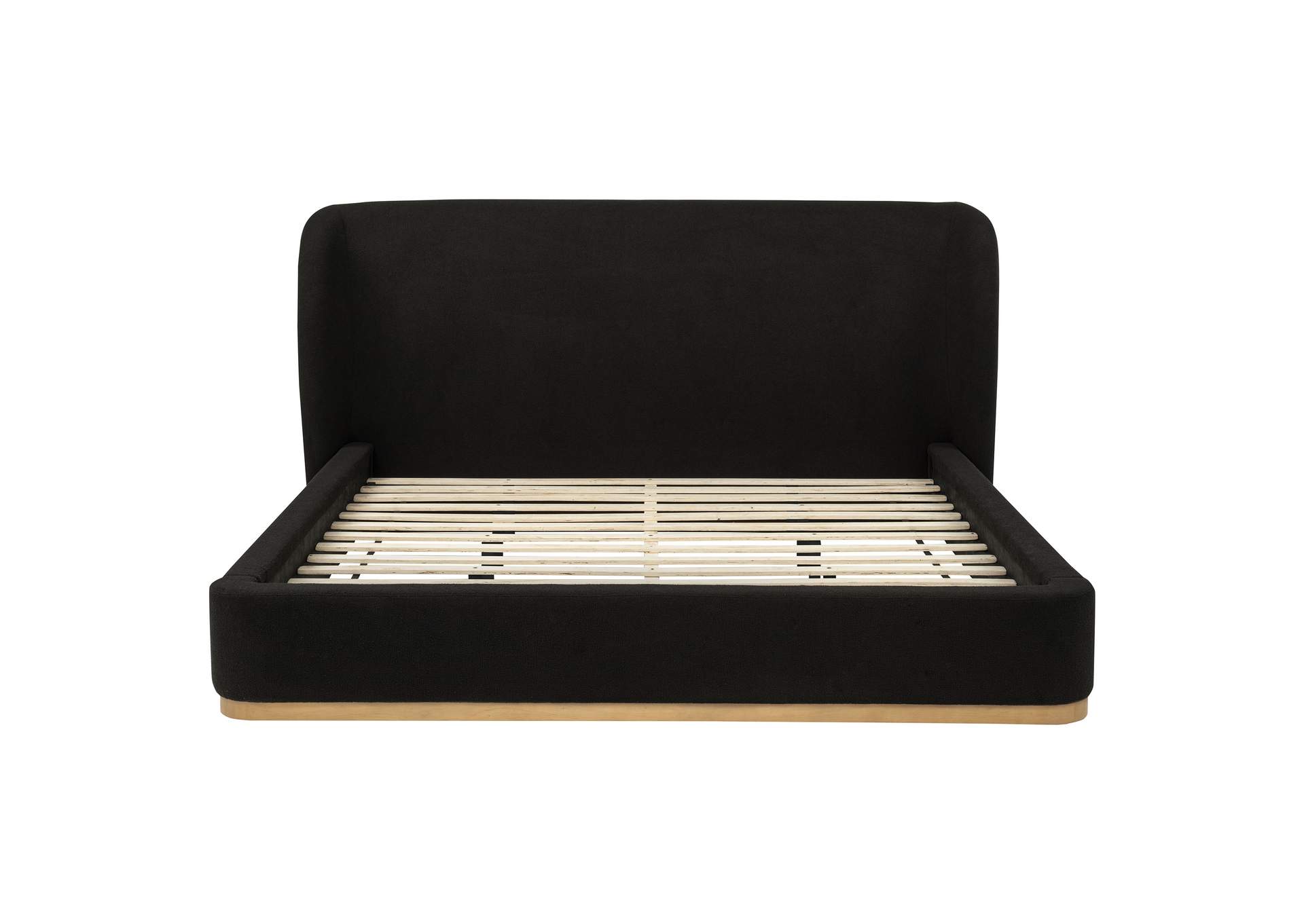 Blaire Upholstered Eastern King Wingback Platform Bed Black image 5