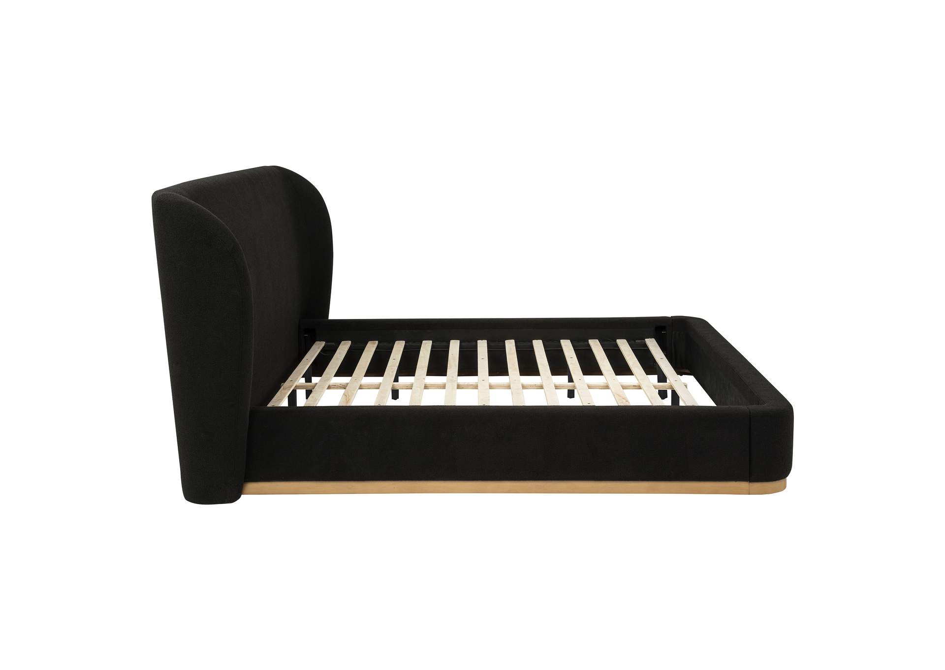 Blaire Upholstered Eastern King Wingback Platform Bed Black image 7