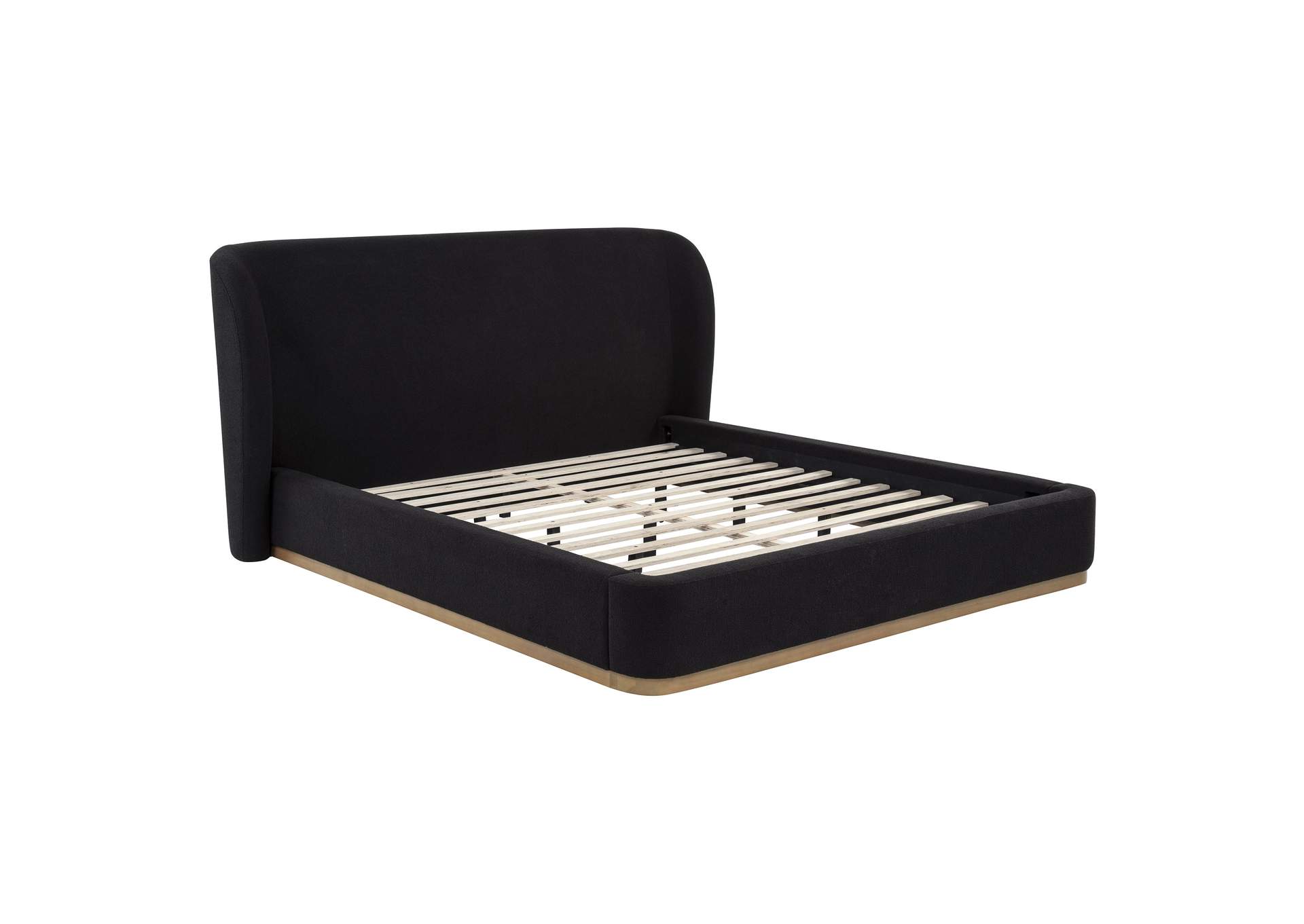 Blaire Upholstered California King Wingback Platform Bed Black image 1