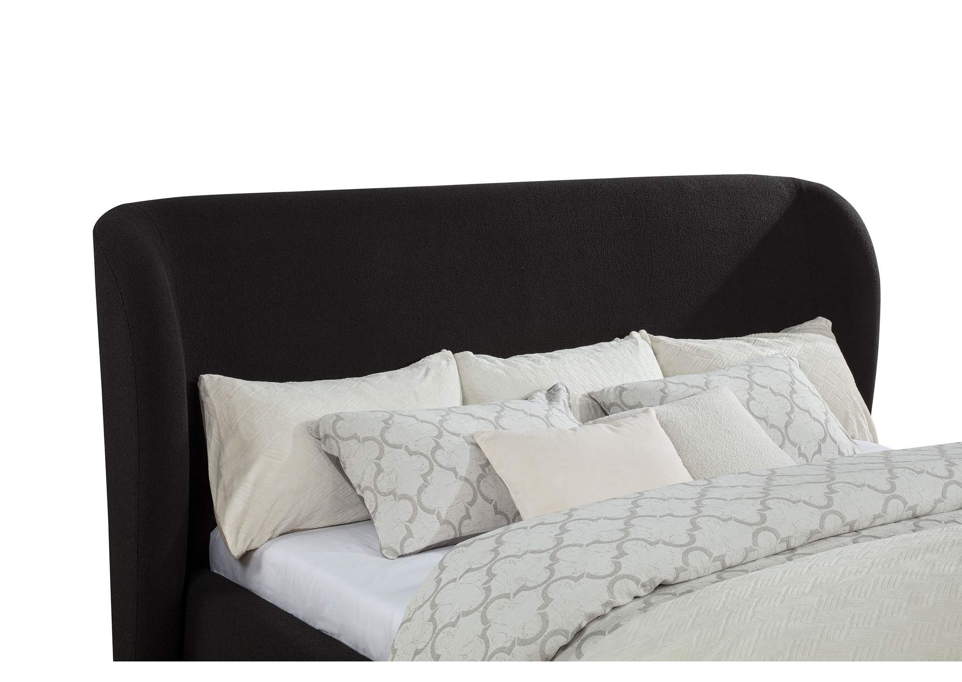 Blaire Upholstered California King Wingback Platform Bed Black image 8