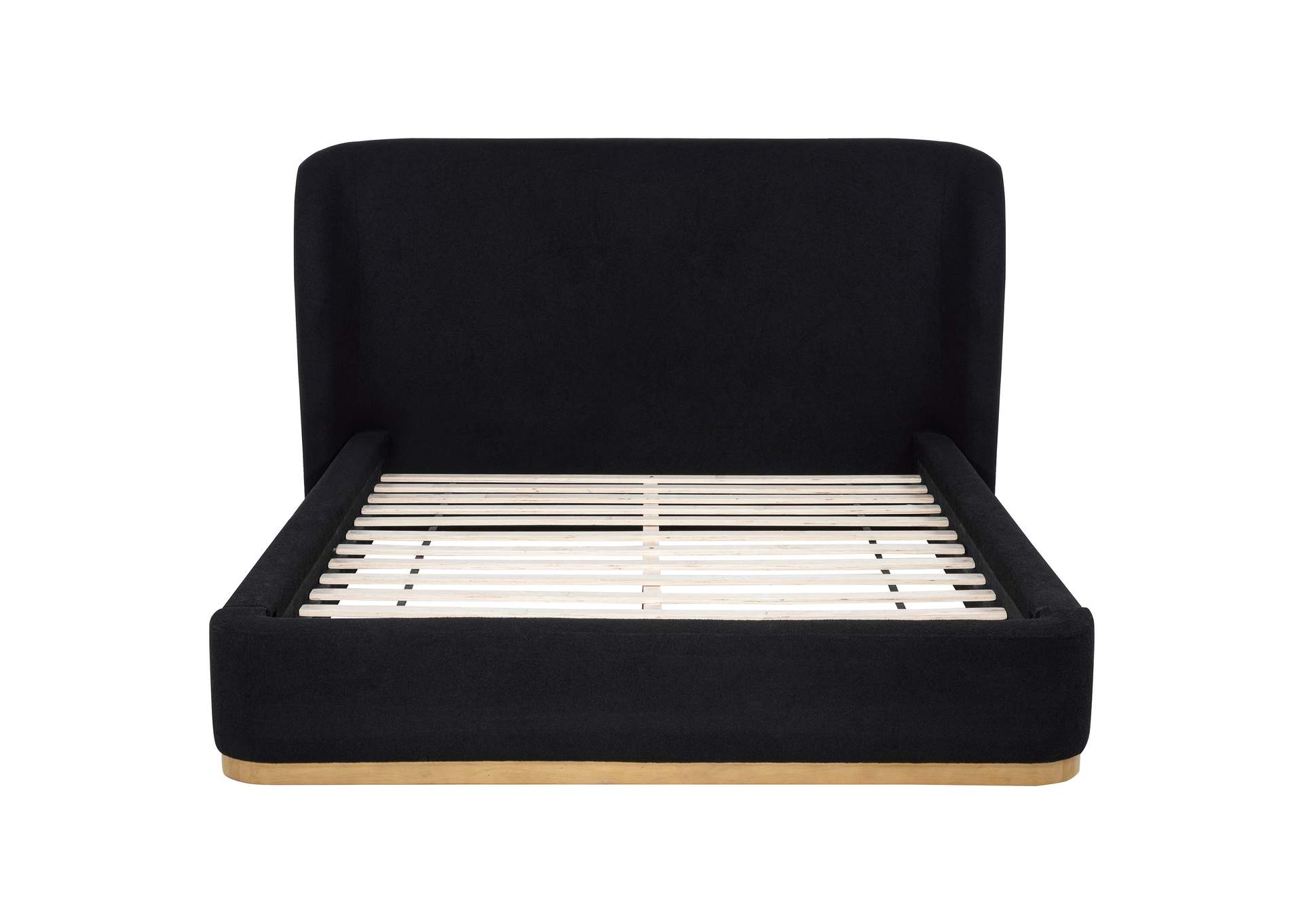 Blaire Upholstered Queen Wingback Platform Bed Black image 5