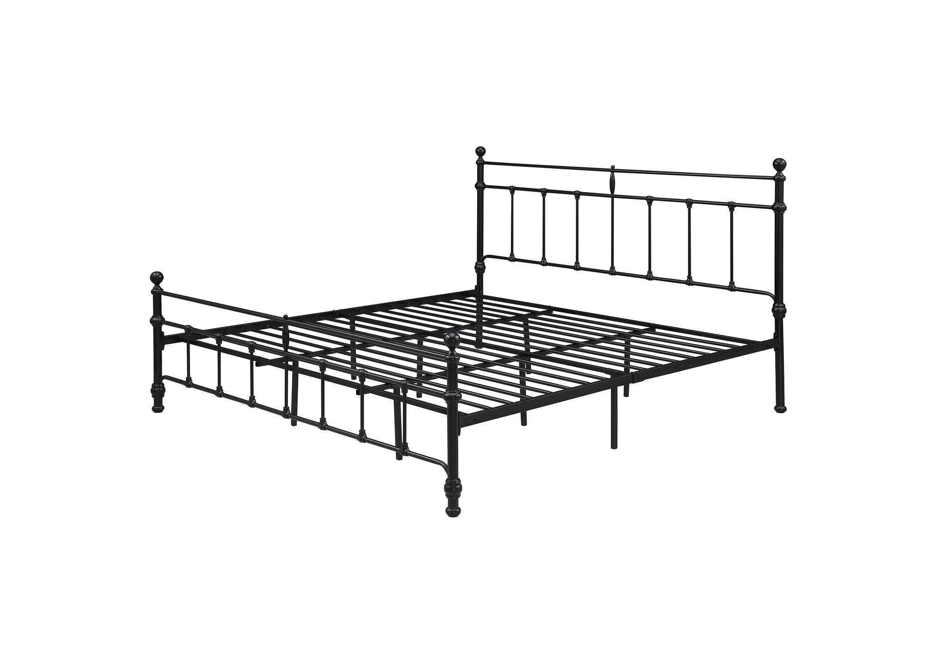 Novak 48-inch Metal Eastern King Open Frame Bed Matte Black