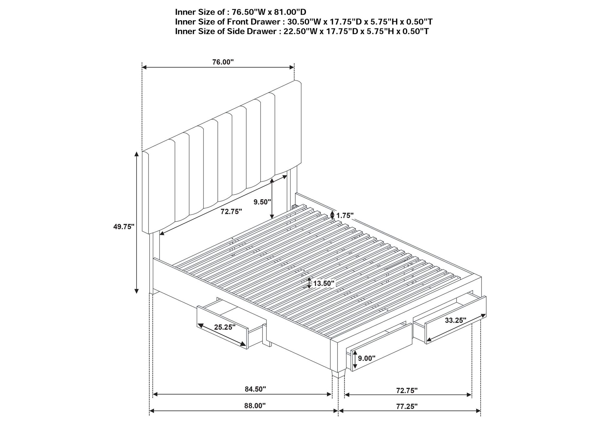 Wheatland 4-drawer Upholstered Eastern King Storage Bed Brown image 13