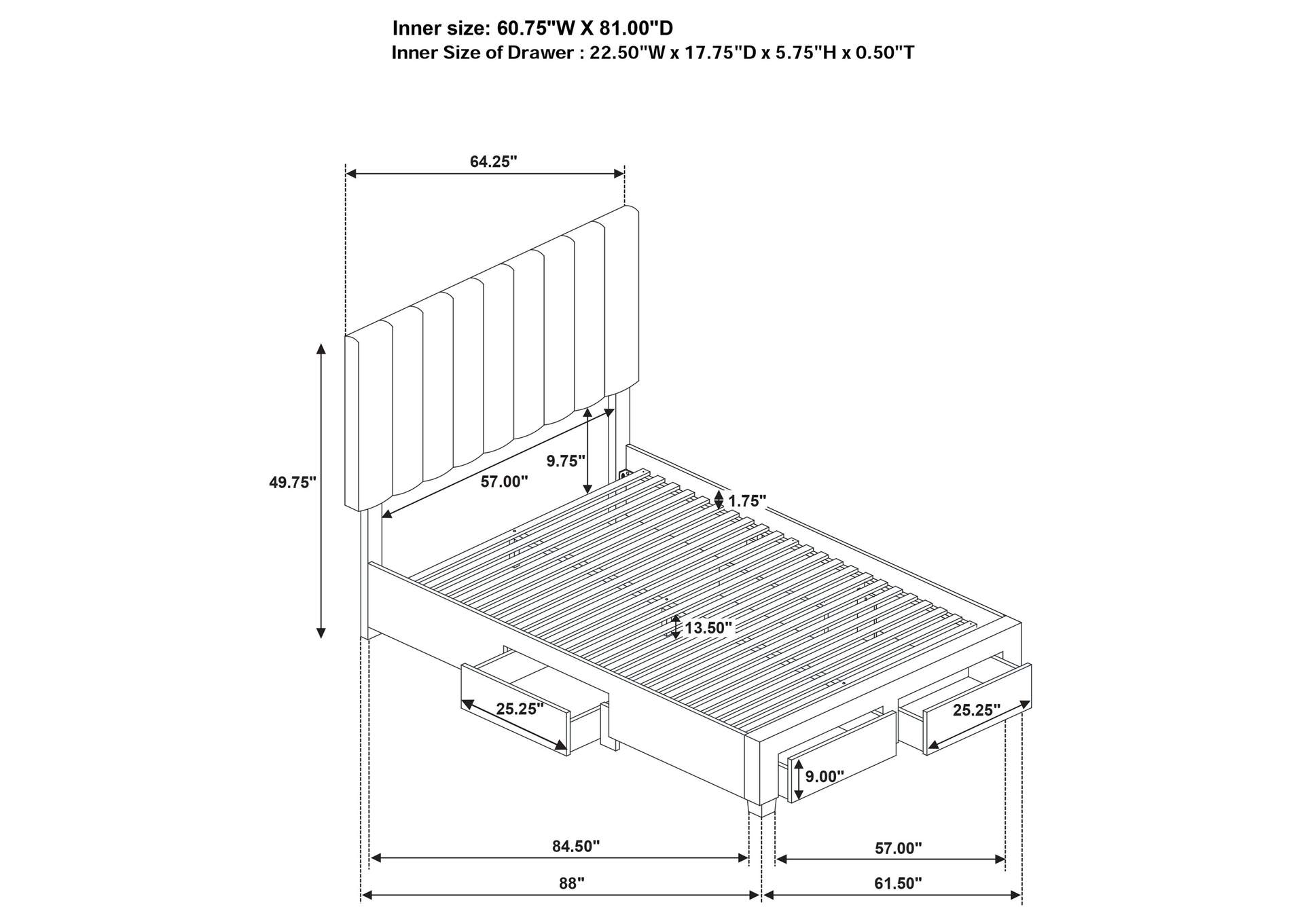 Wheatland 4-drawer Upholstered Queen Storage Bed Light Brown image 11