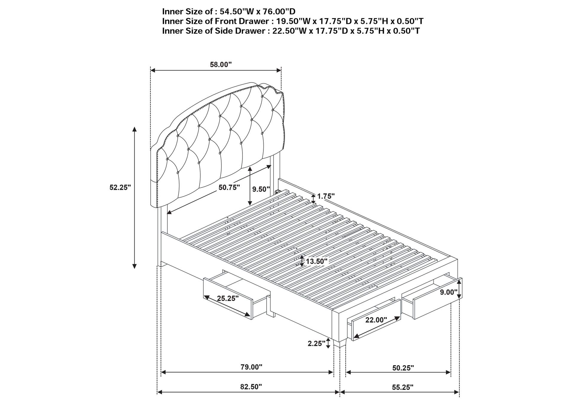 Marianna 4-drawer Upholstered Full Storage Bed Cream image 12
