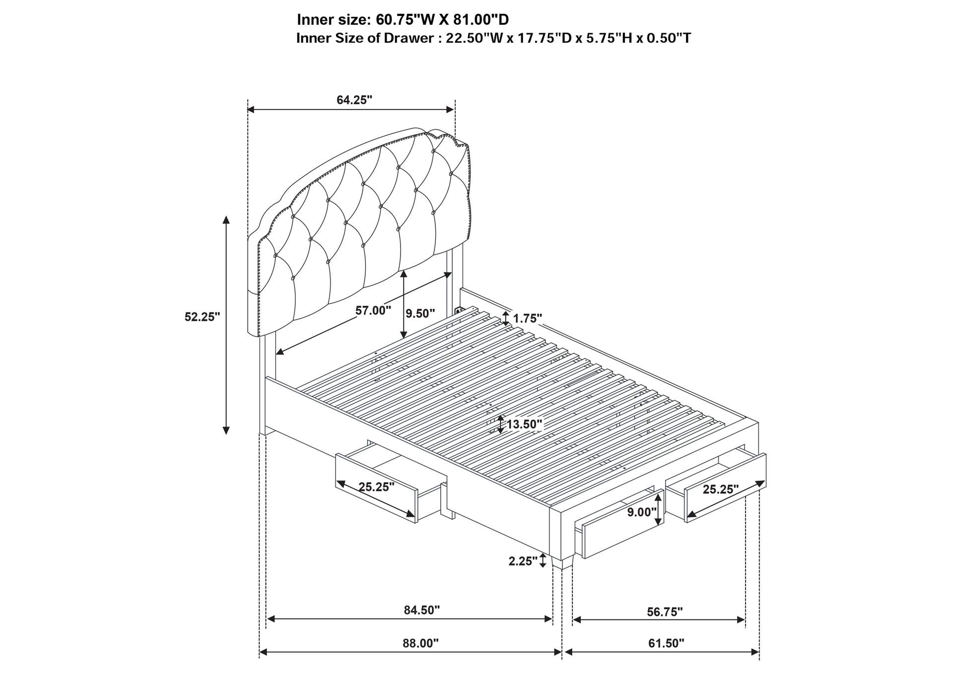 Marianna 4-drawer Upholstered Queen Storage Bed Cream image 12