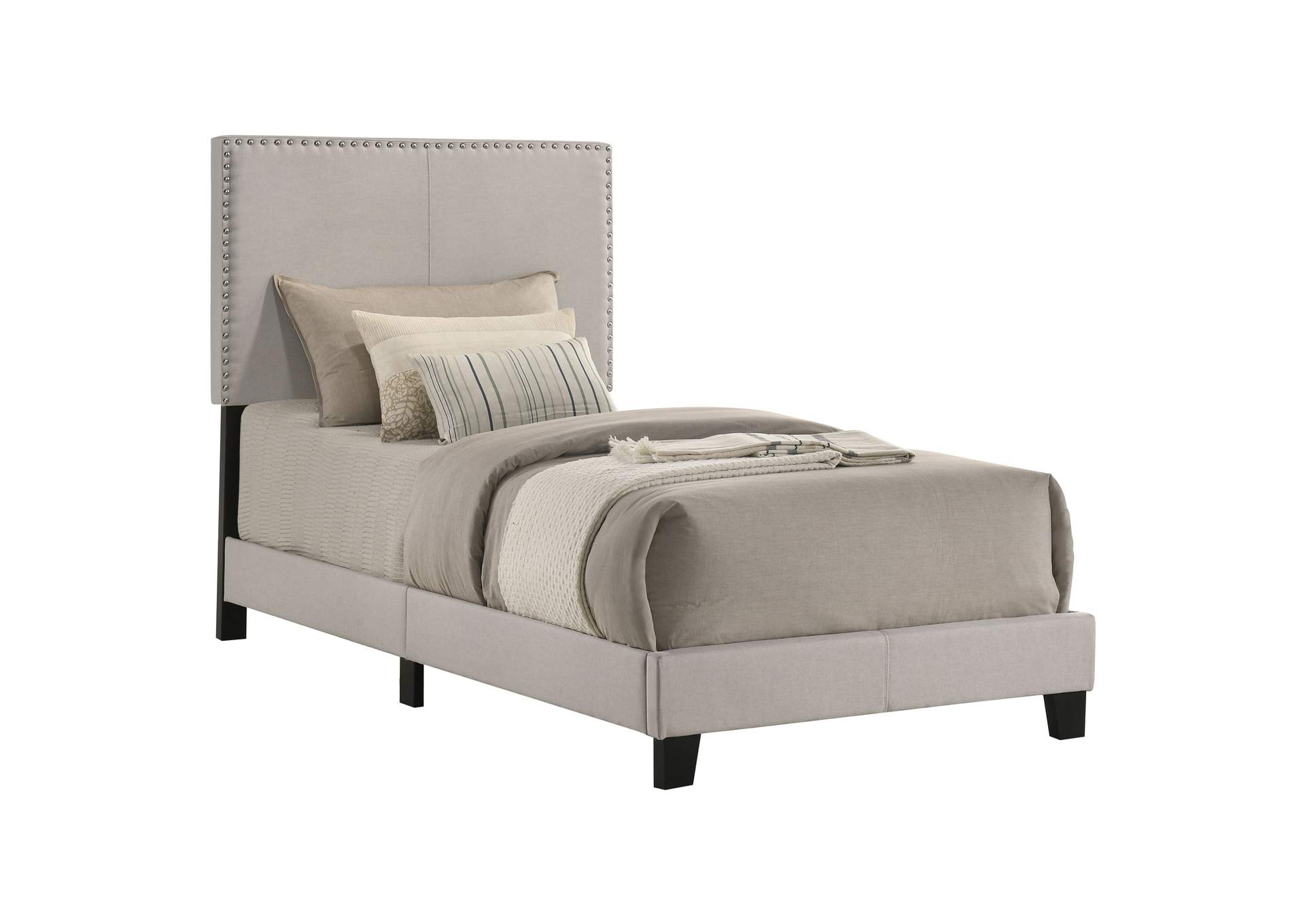 Boyd Upholstered Twin Panel Bed Ivory image 4