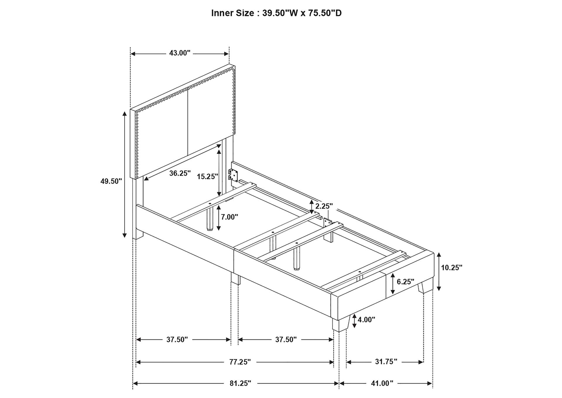 Boyd Upholstered Twin Panel Bed Ivory image 10