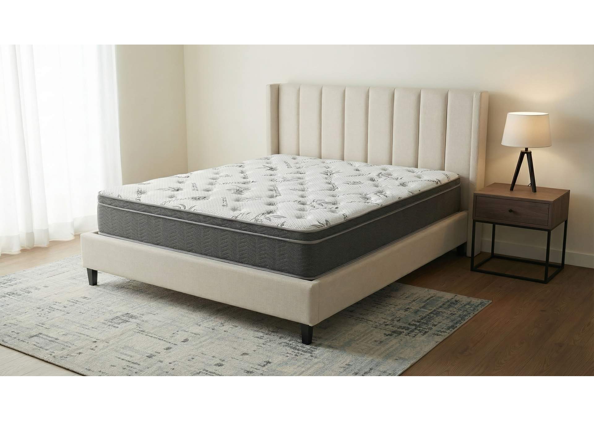 Sommet 13-inch California King Bamboo Euro Top Hybrid Mattress image 4