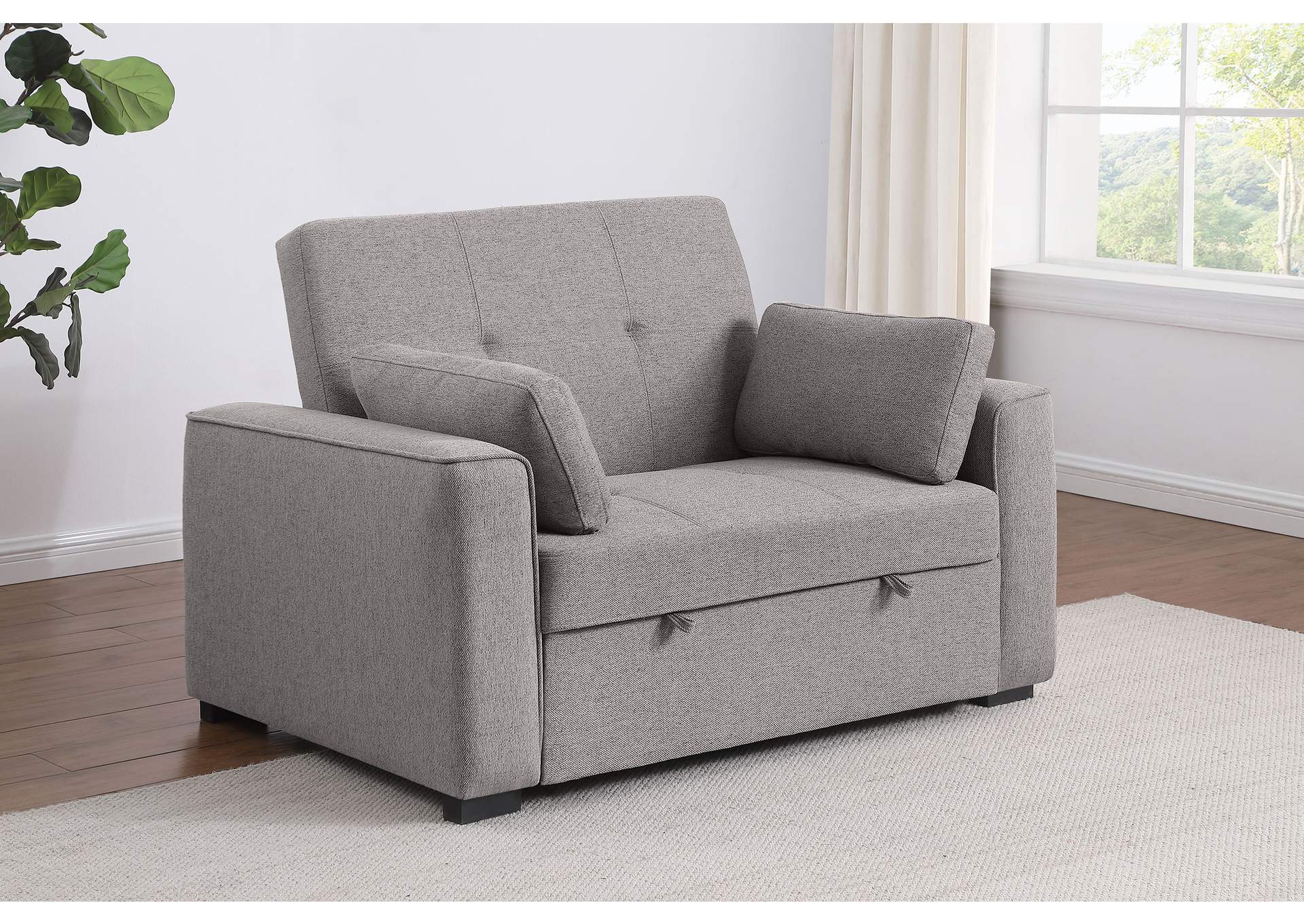 Edith Upholstered Convertible Sleeper Sofa Bed Grey