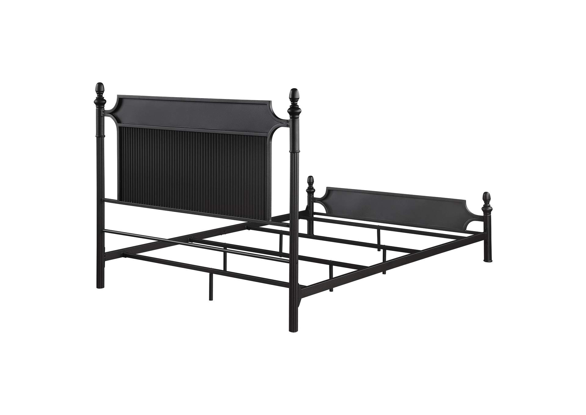 Cameron 51-inch Metal Queen Panel Bed Black