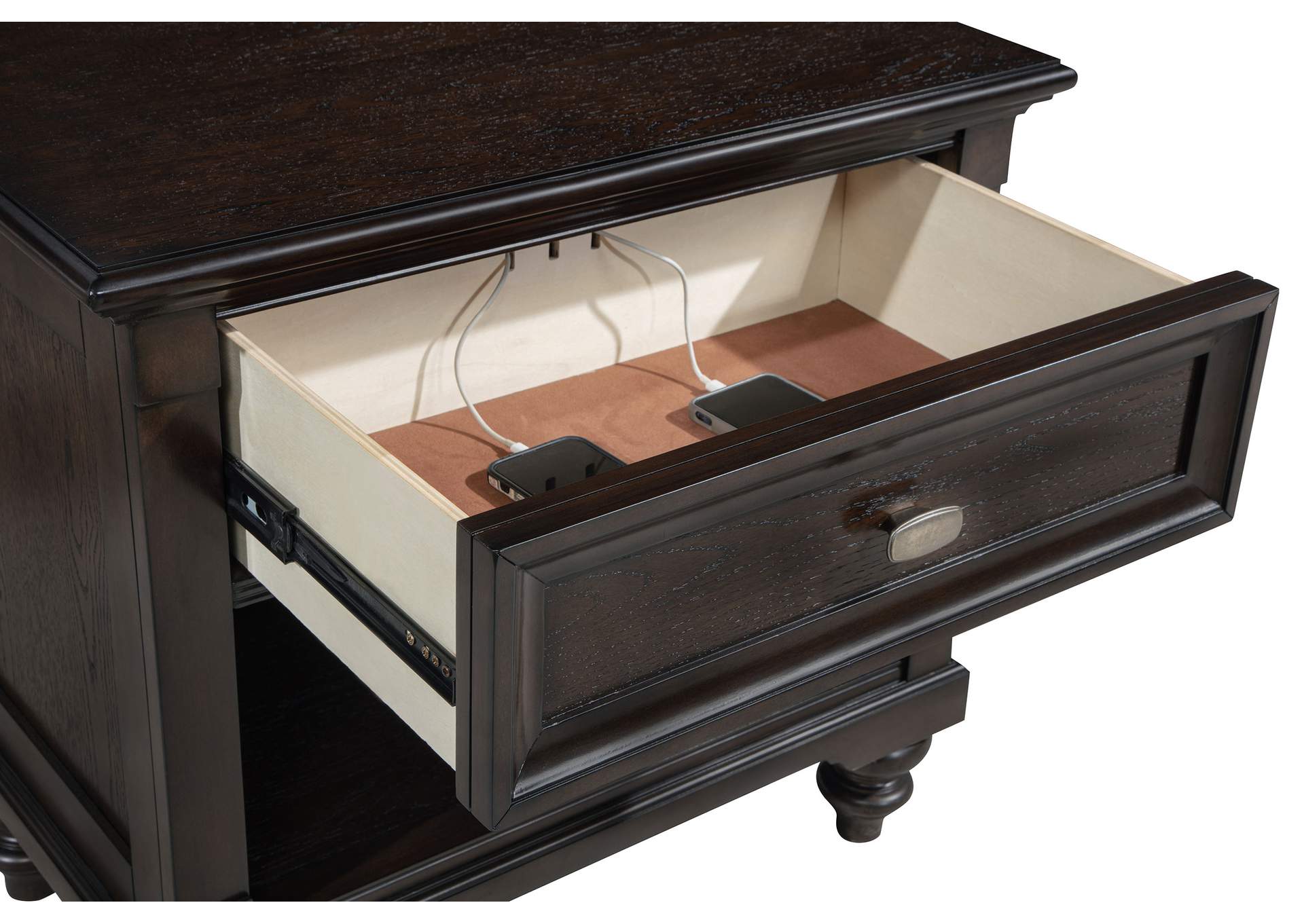 Devon 4-piece Full Bedroom Set Wine Red and Dark Oak