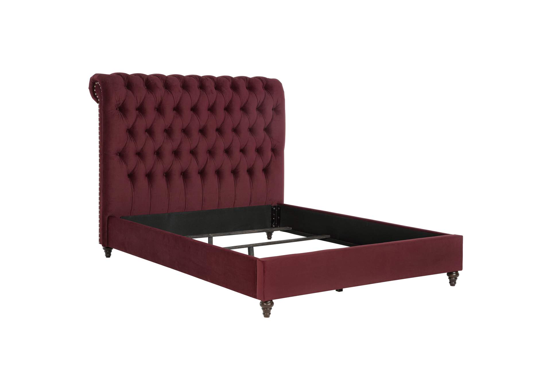 Devon 5-piece Queen Bedroom Set Wine Red and Dark Oak