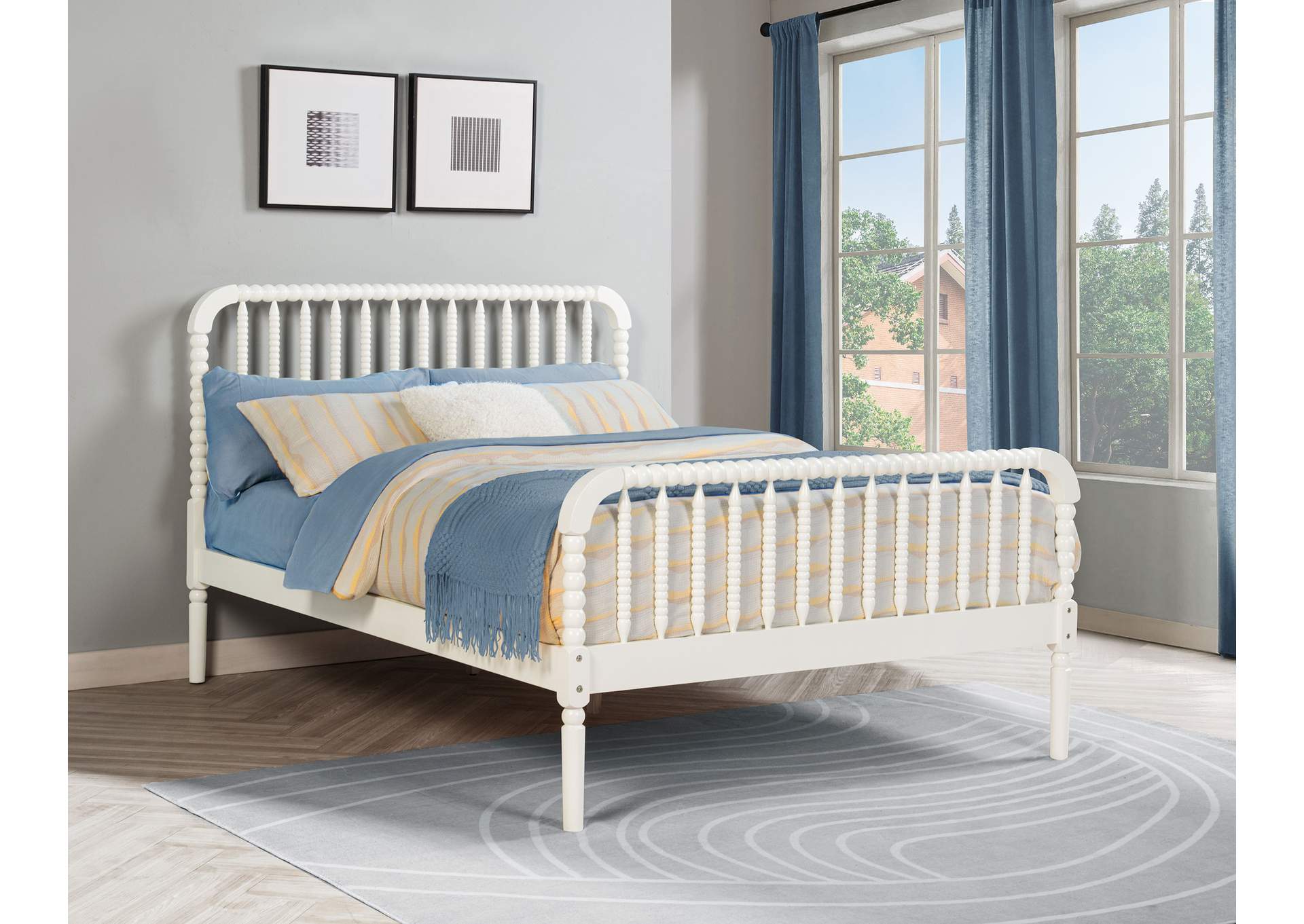 Jones Wood Full Open Frame Bed White