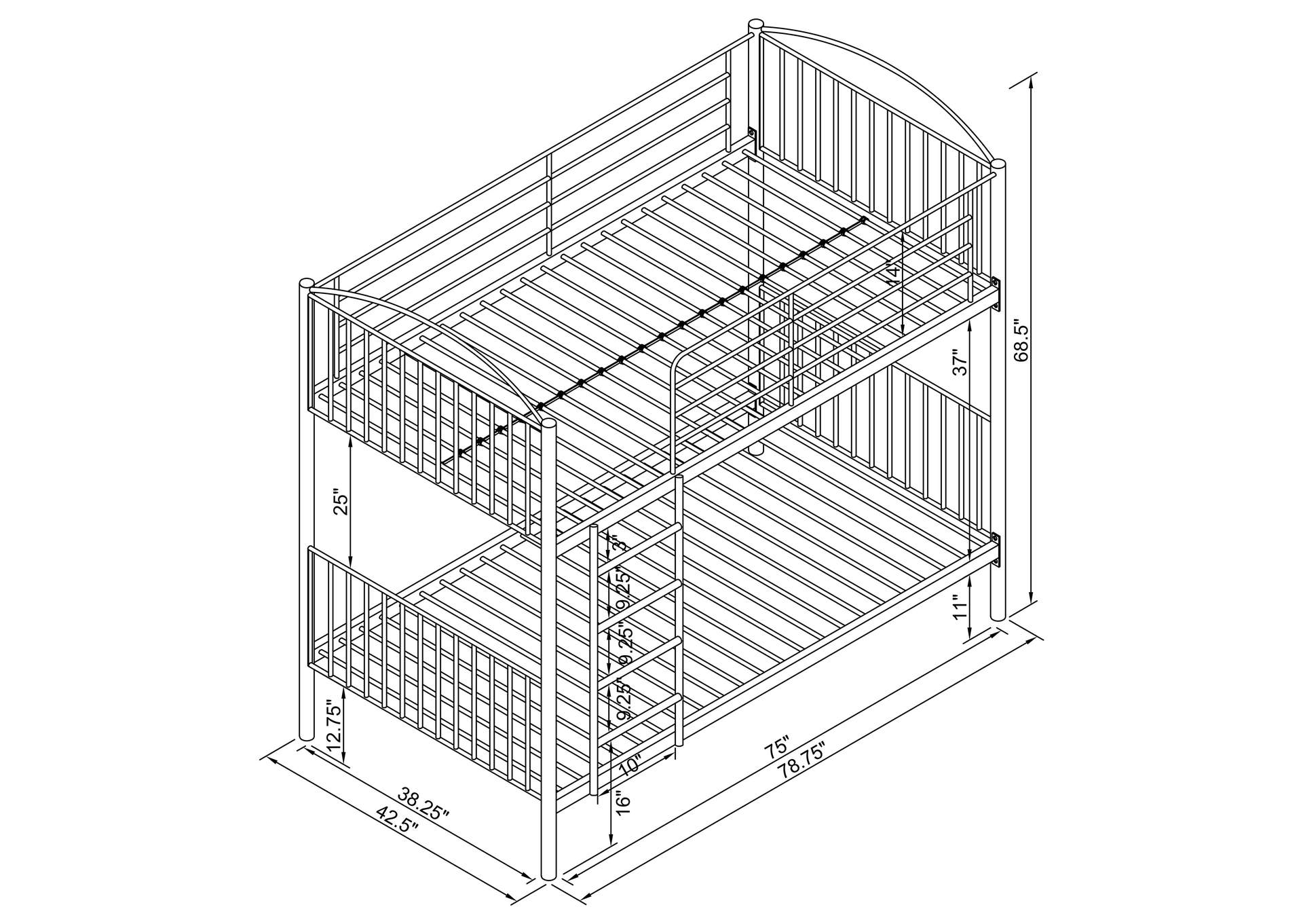 Anson Twin over Twin Bunk Bed with Ladder