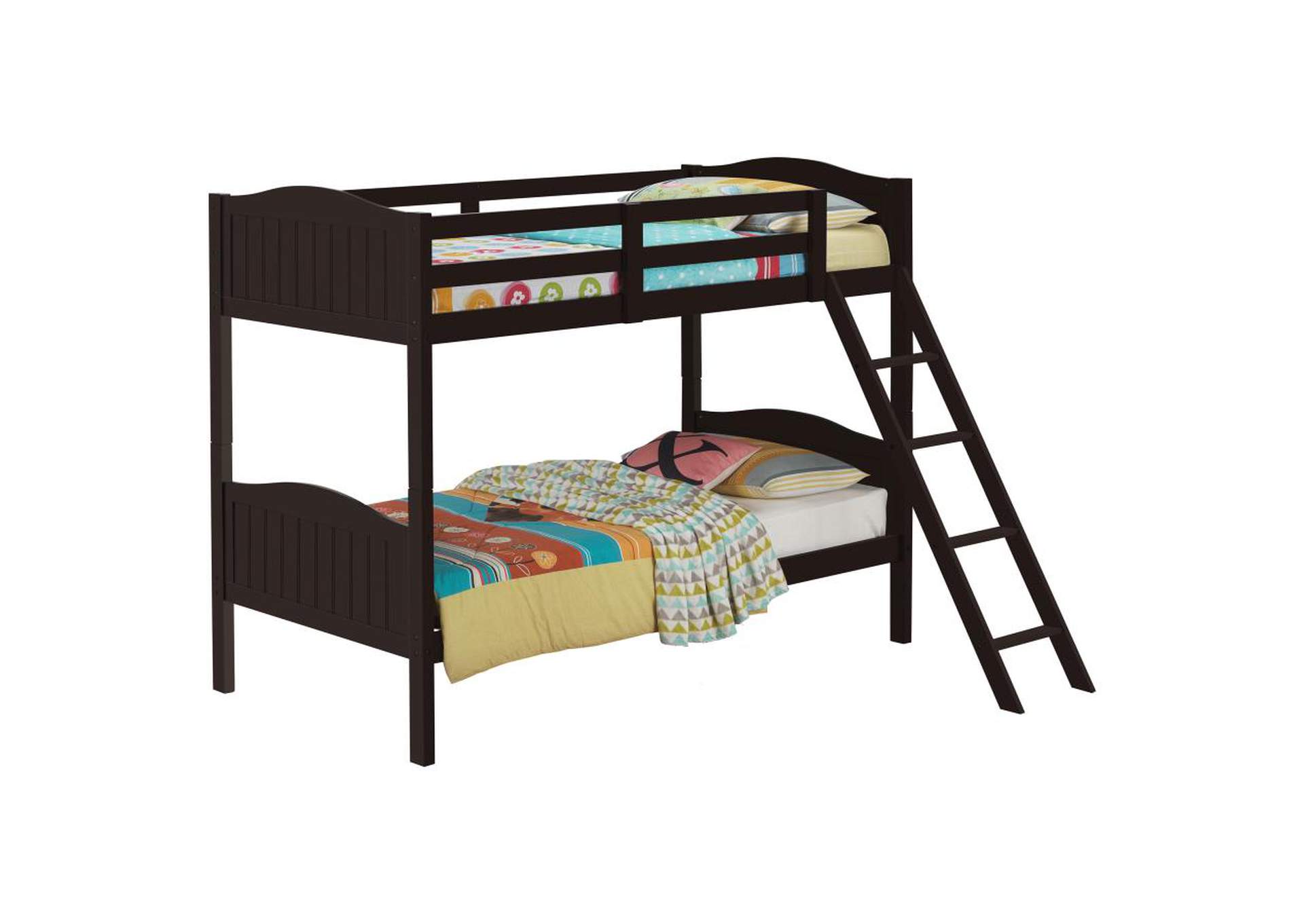 Arlo Twin/Twin Bunk Bed with Ladder Espresso