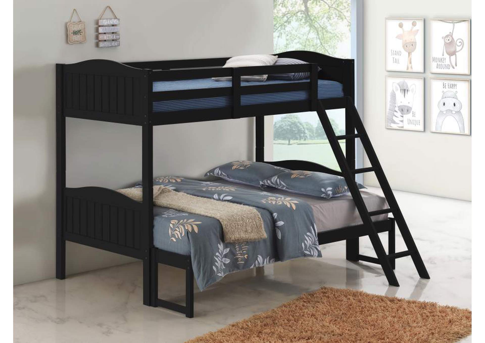 Arlo Twin/Twin Bunk Bed with Ladder Grey