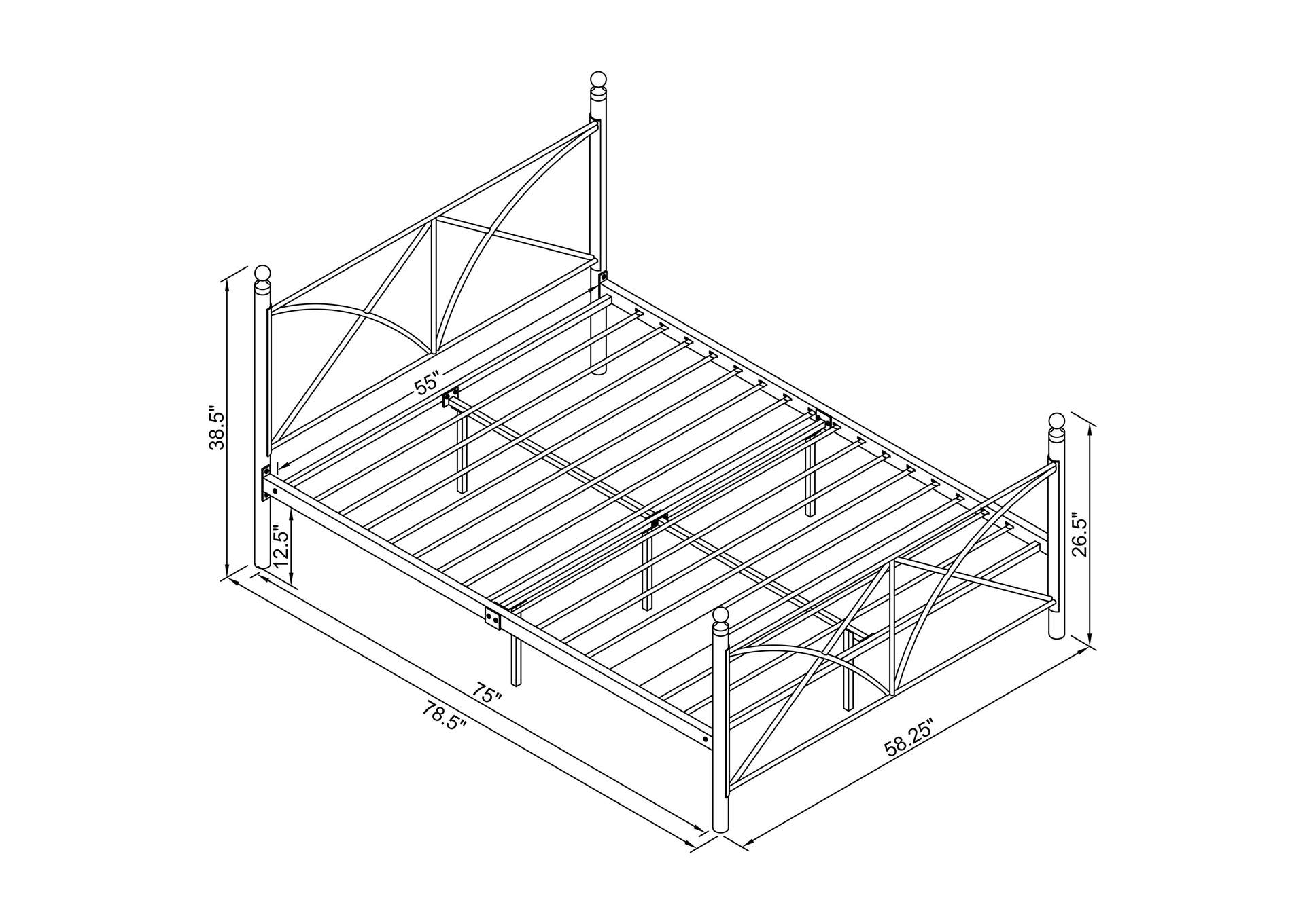 Hart Metal Platform Bed