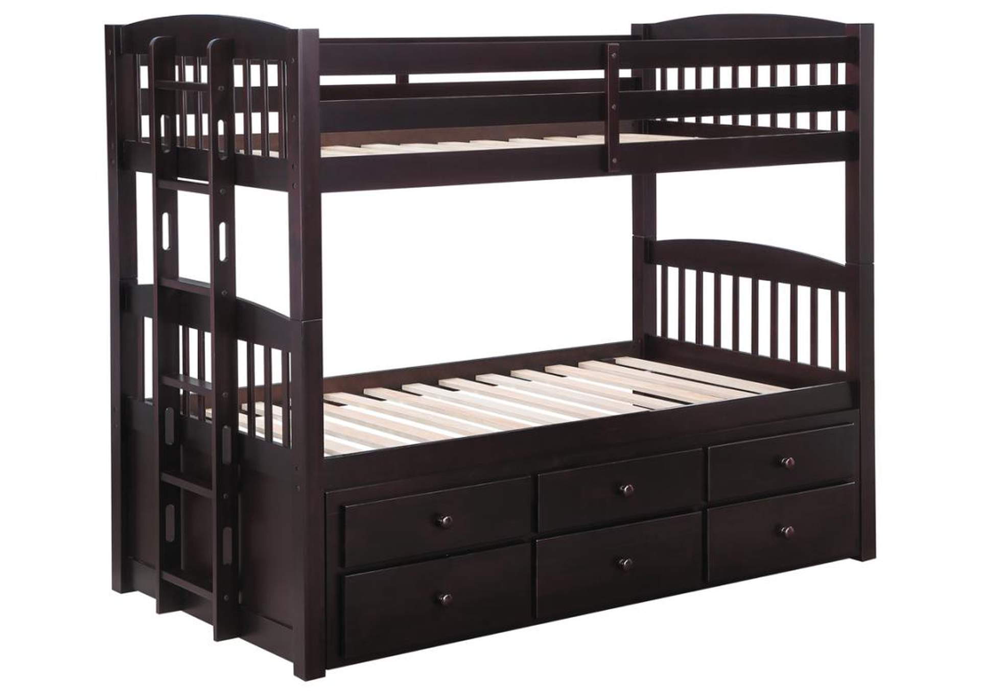 Kensington Twin over Twin Bunk Bed with Trundle Cappuccino