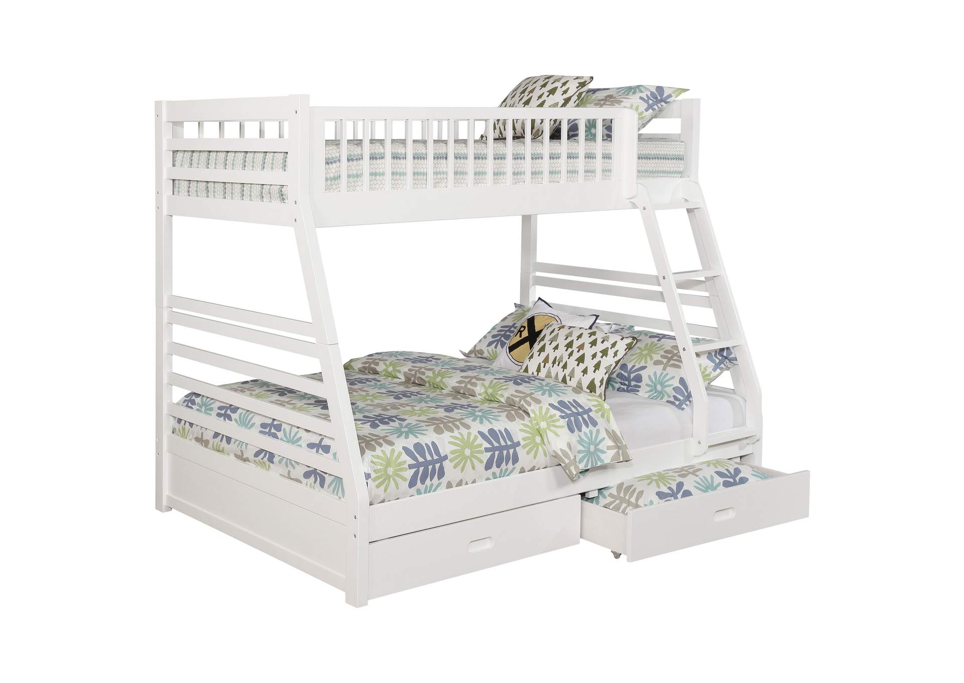 Ashton 2-drawer Wood Twin Over Full Bunk Bed White