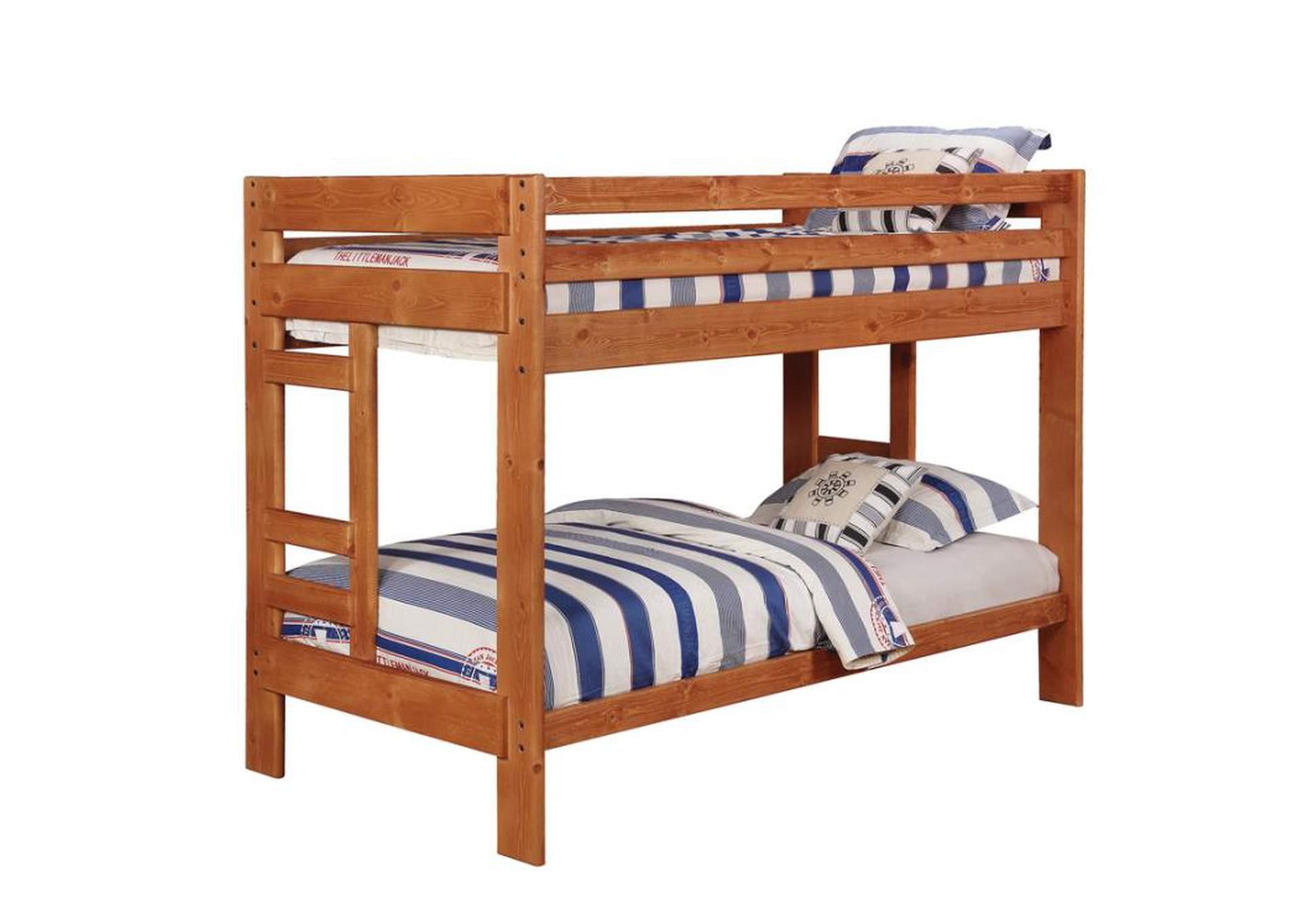 Wrangle Hill Twin over Twin Bunk Bed Amber Wash