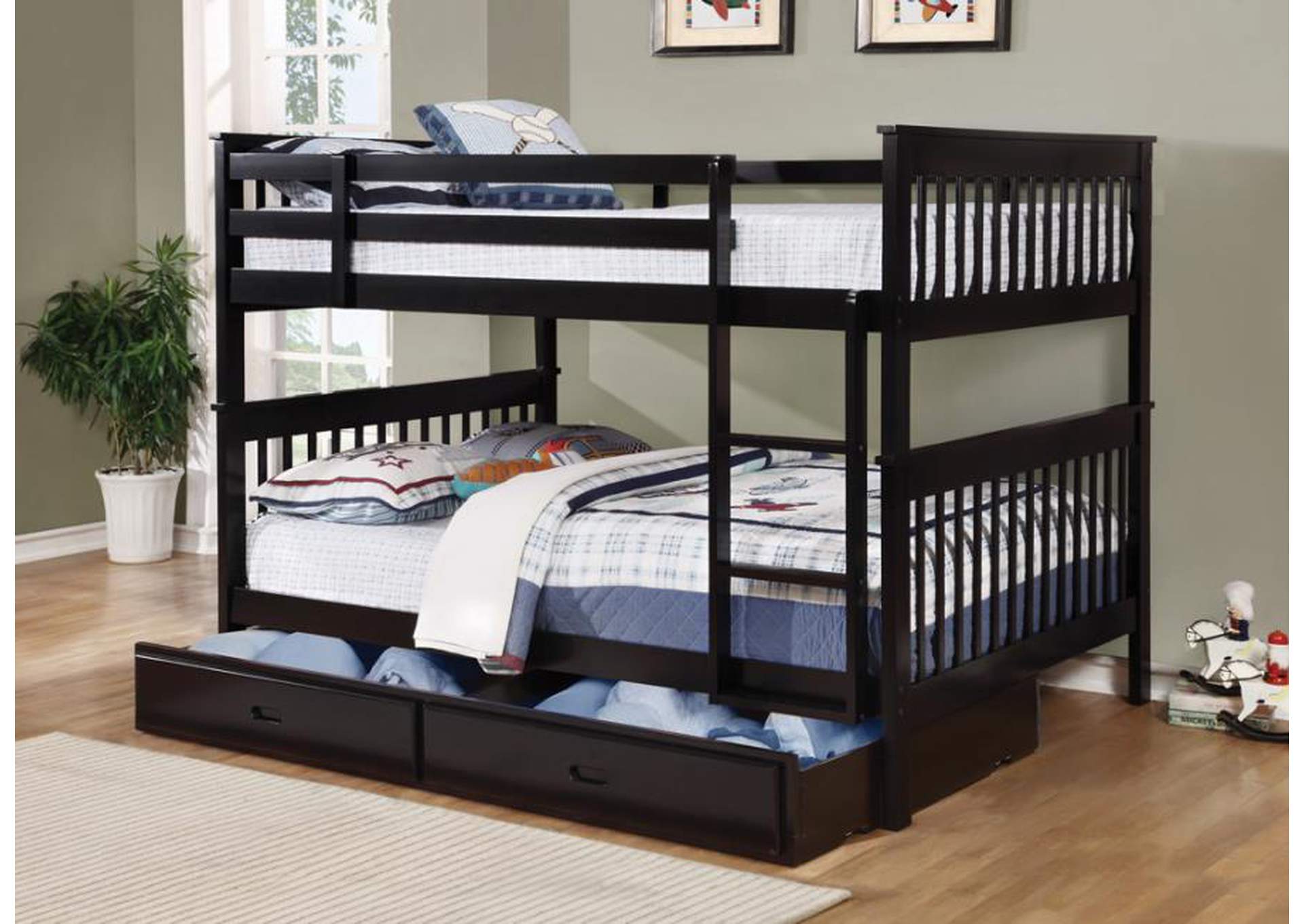 CLAPTON Black Full/Full Bunk Bed