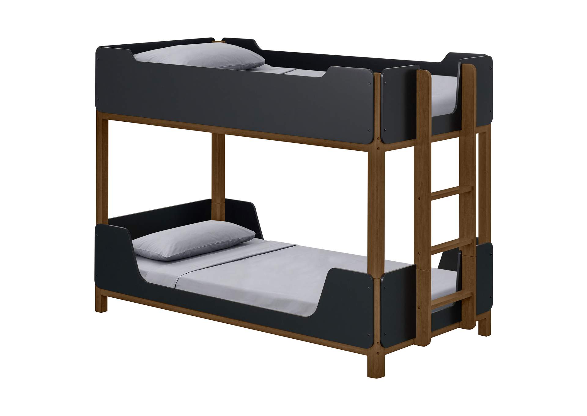 Morris Twin Over Twin Wood Bunk Bed Black and Walnut image 4
