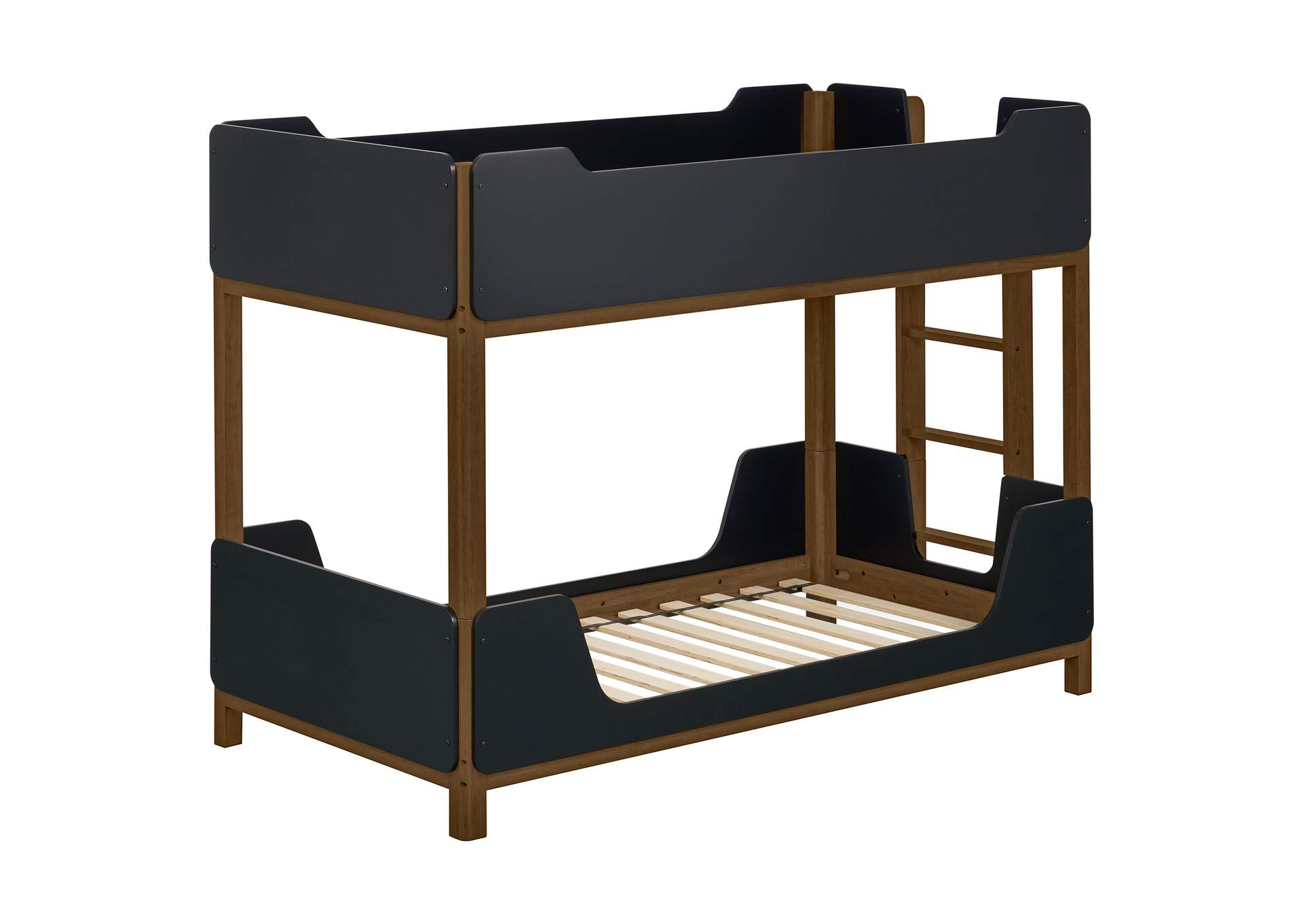 Morris Twin Over Twin Wood Bunk Bed Black and Walnut image 6