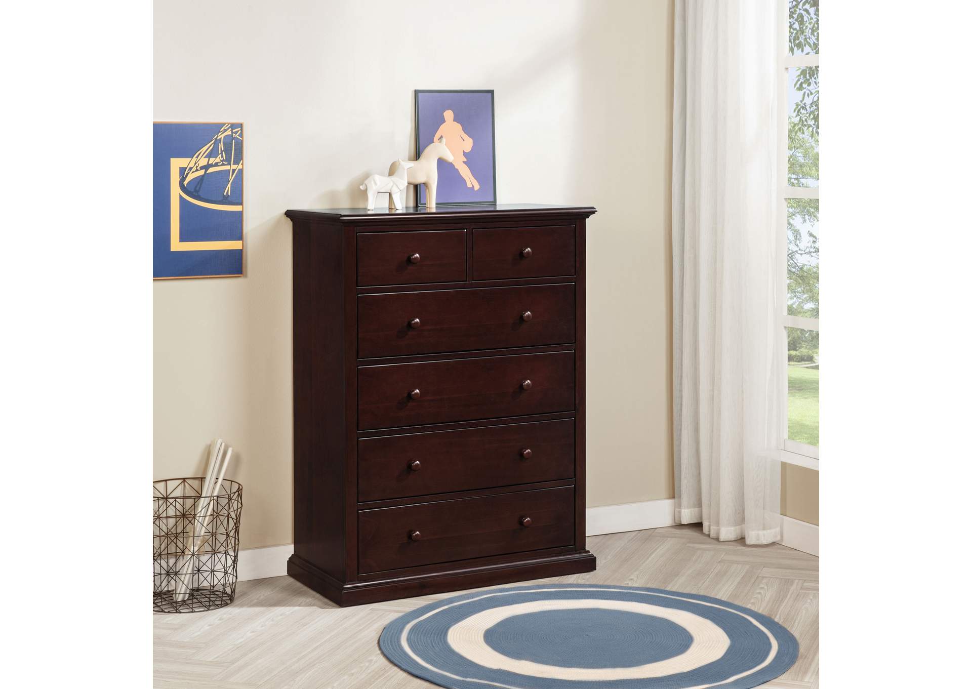 Sumerlin 6-drawer Bedroom Chest of Drawers Cappuccino