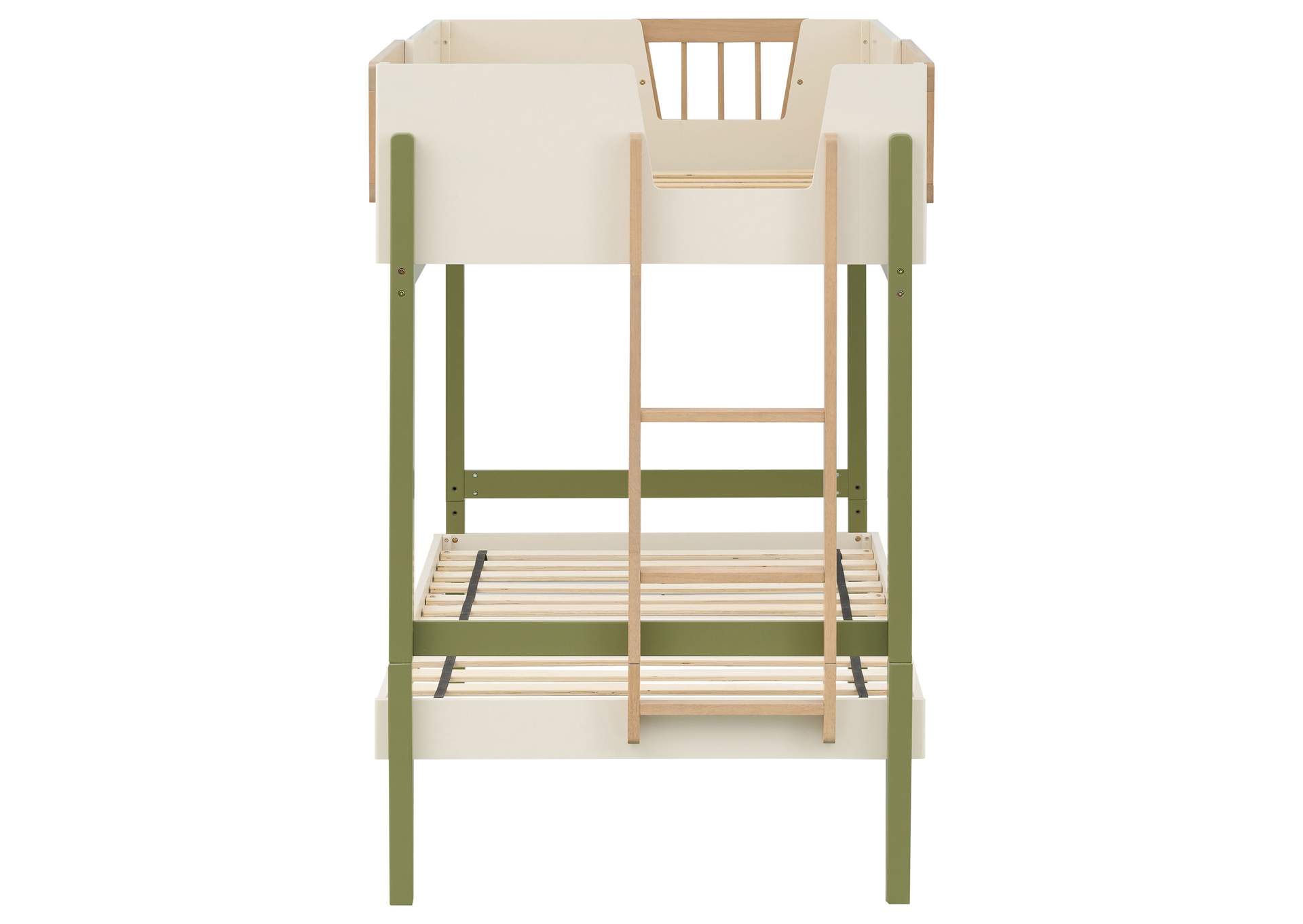 Evren Twin-over-Twin Bunk Bed with Trundle and Ladder Tri-Tone image 6