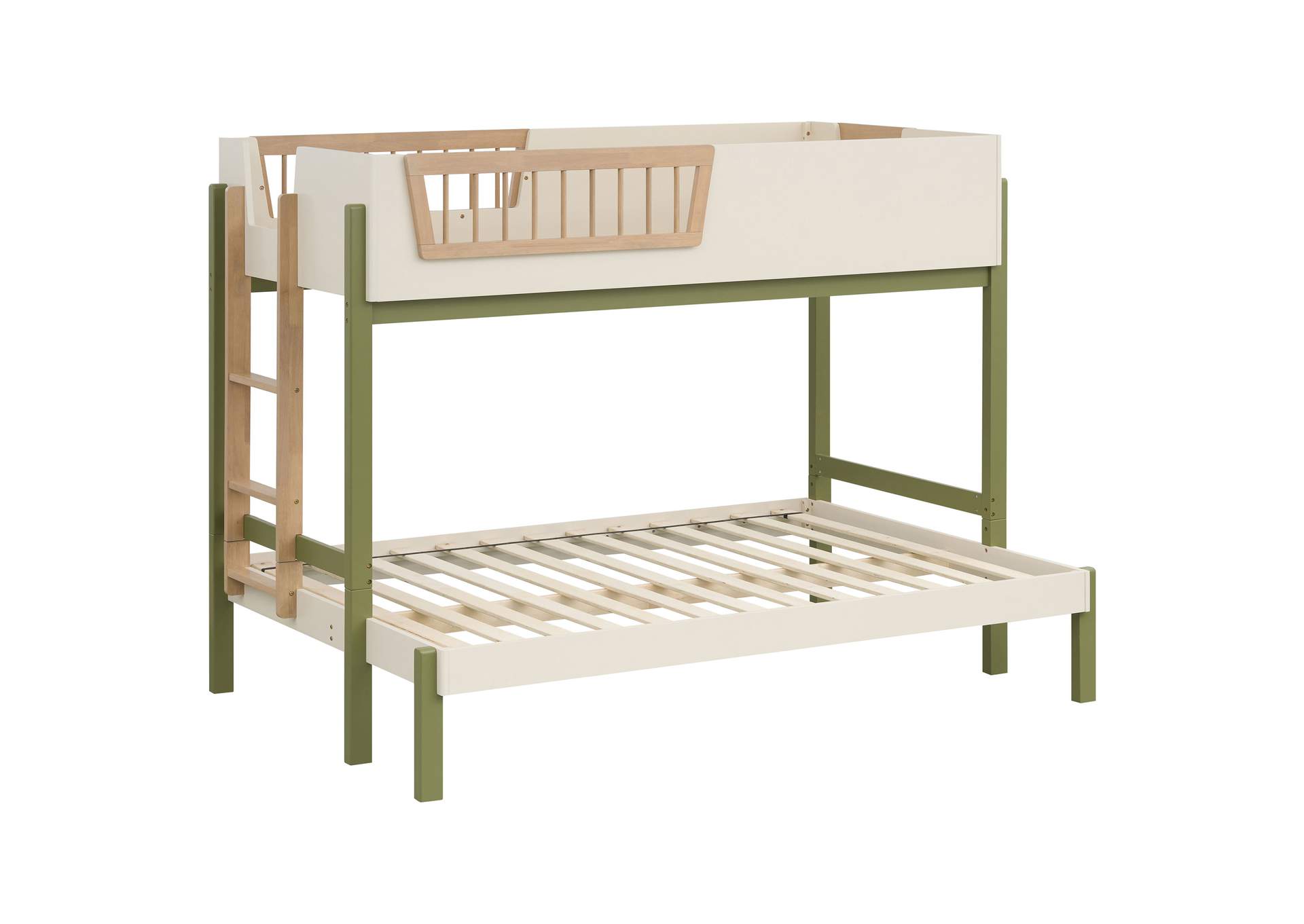 Evren Twin-over-Full Bunk Bed with Trundle and Ladder Tri-Tone image 4