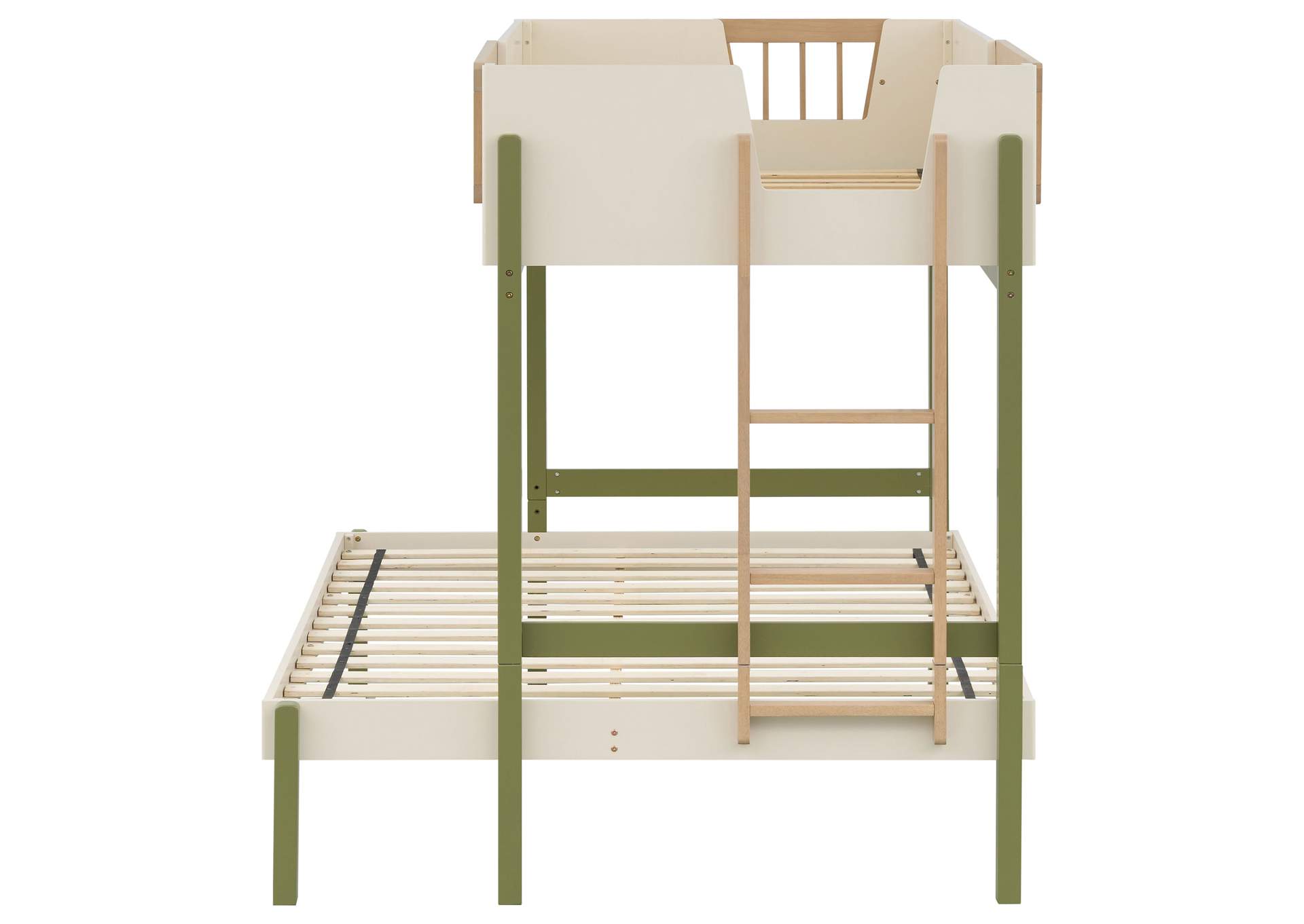 Evren Twin-over-Full Bunk Bed with Trundle and Ladder Tri-Tone image 6