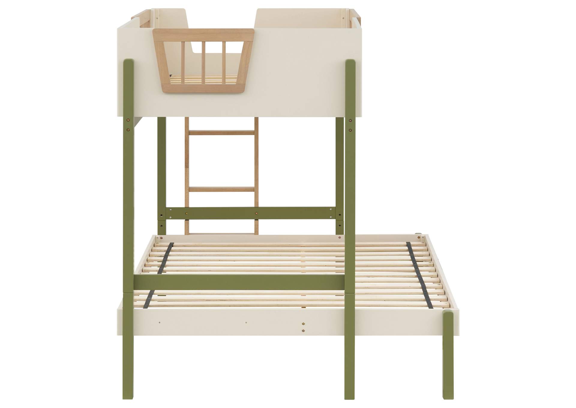 Evren Twin-over-Full Bunk Bed with Trundle and Ladder Tri-Tone image 7