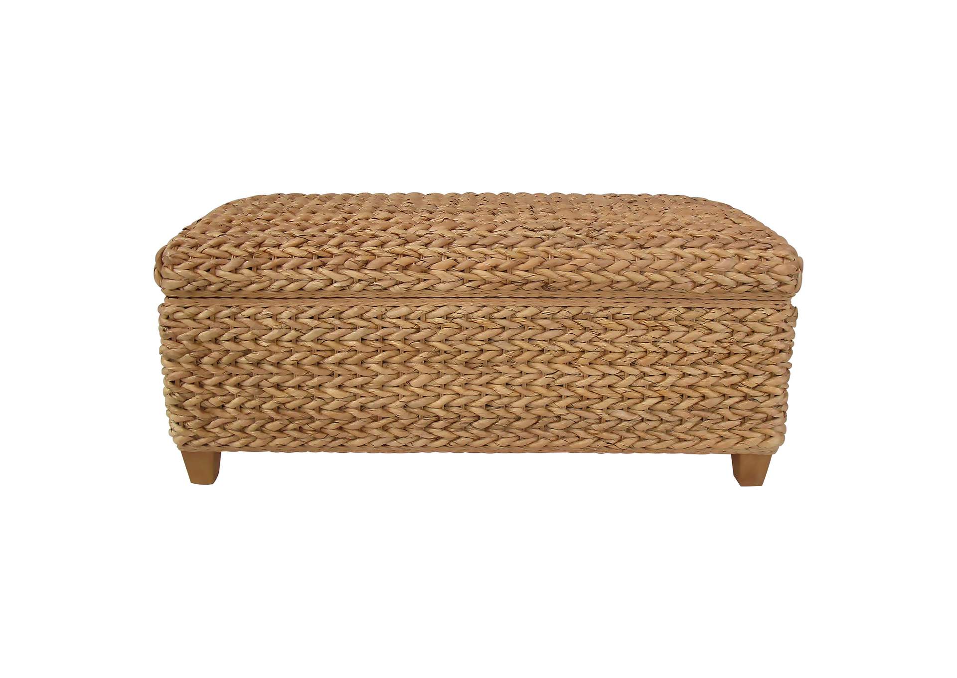 Laughton Hand-Woven Banana Leaf Storage Bench Natural image 4
