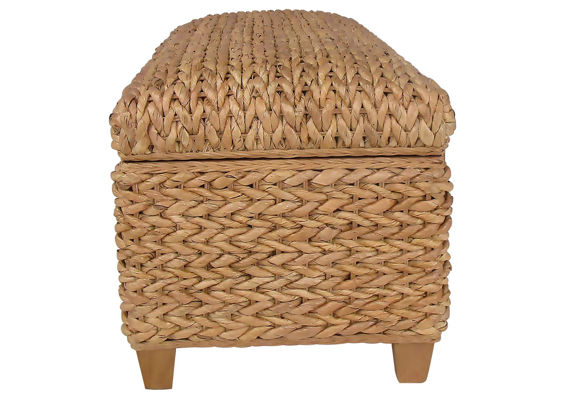 Laughton Hand-Woven Banana Leaf Storage Bench Natural image 6