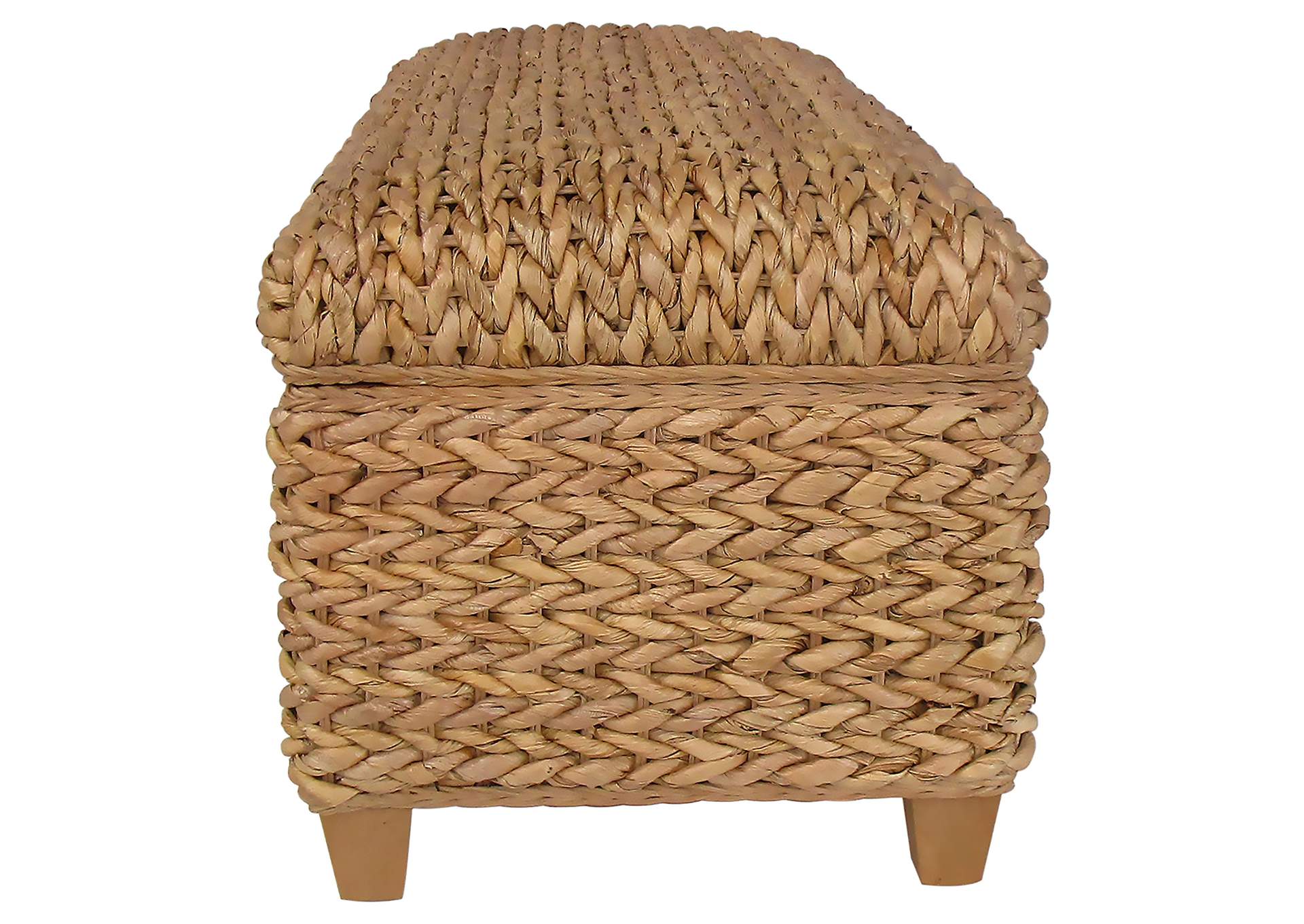 Laughton Hand-Woven Banana Leaf Storage Bench Natural image 10
