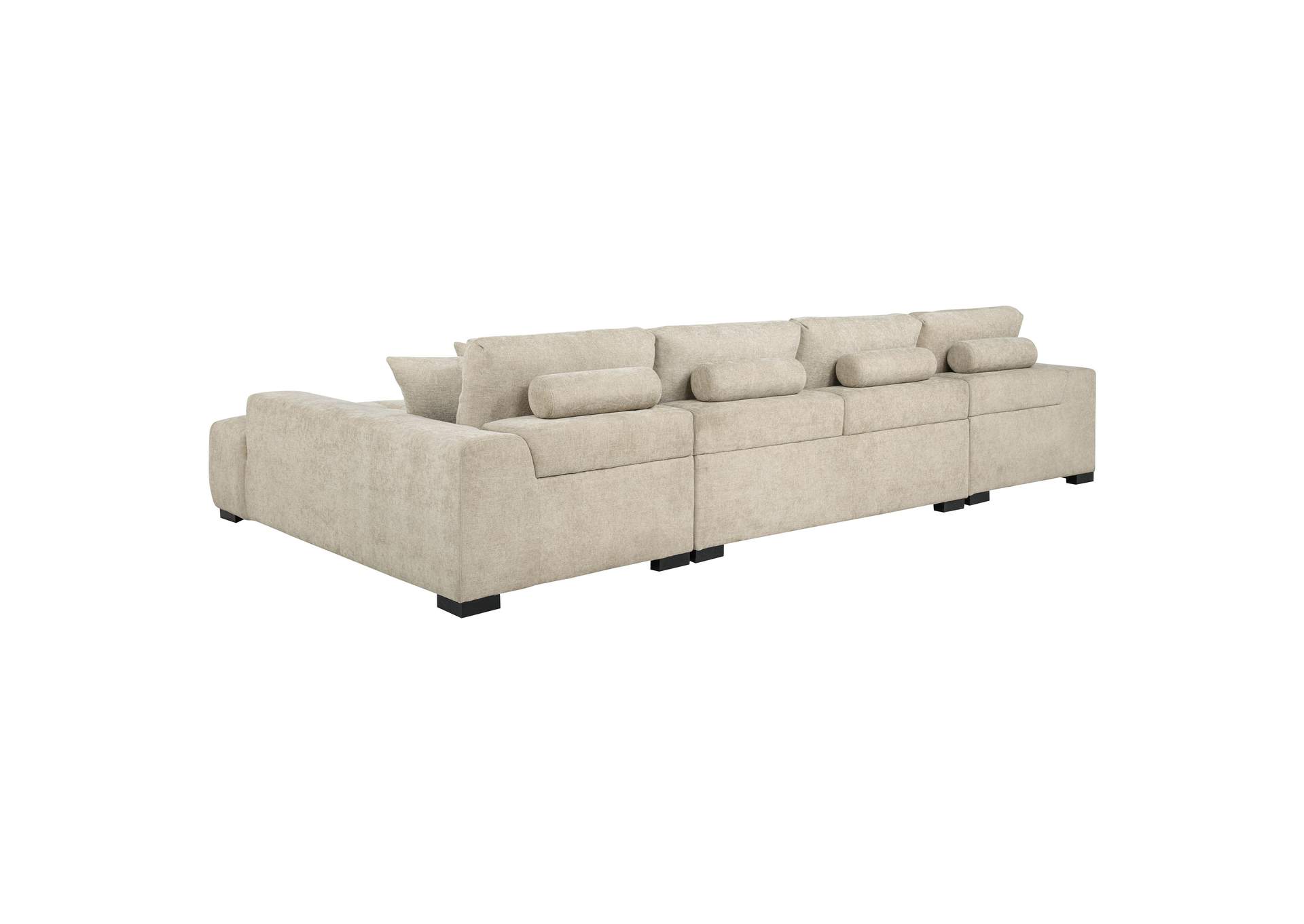 Cannella U-Shaped Double Chaise Upholstered Sectional Sofa Beige image 5