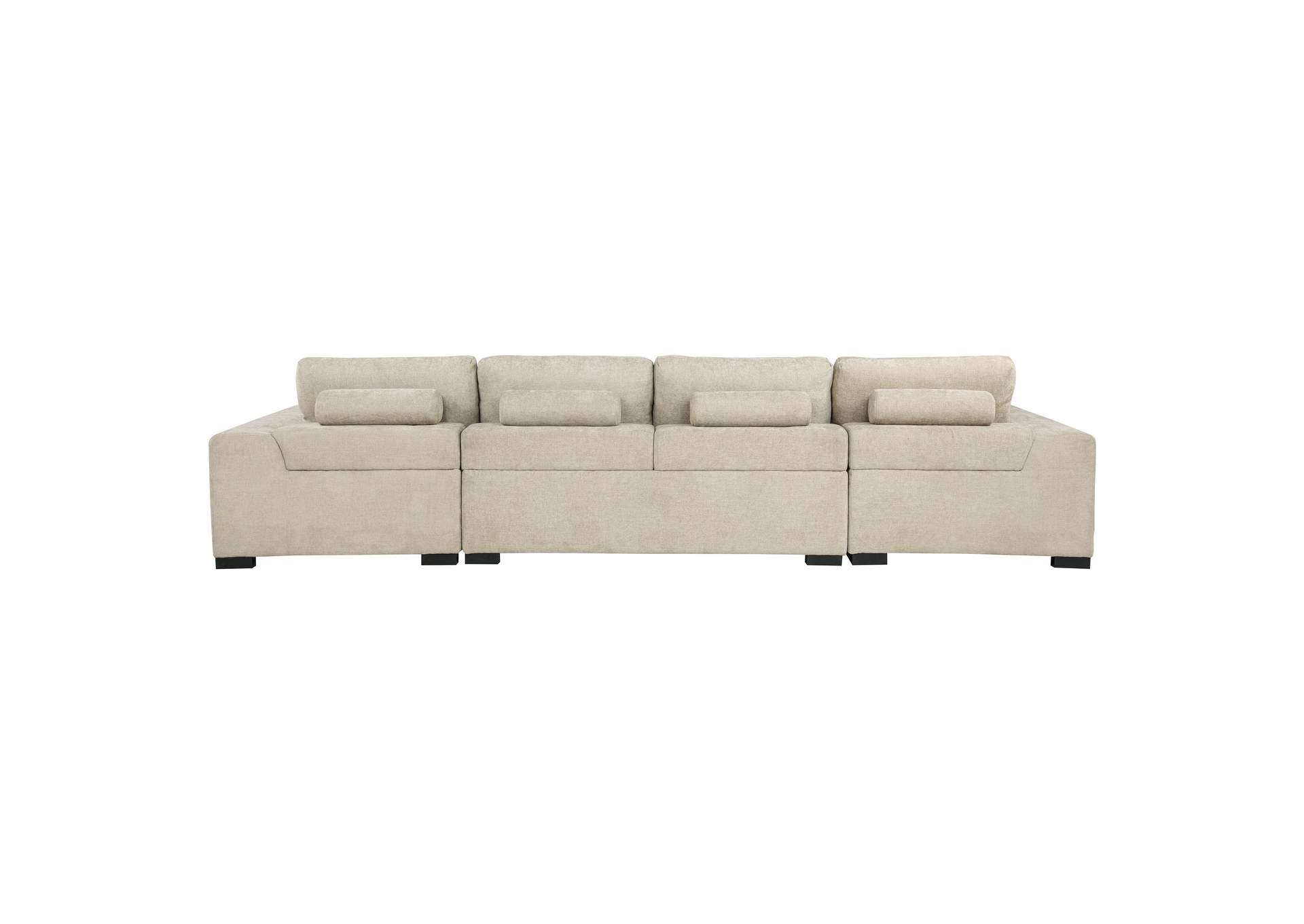 Cannella U-Shaped Double Chaise Upholstered Sectional Sofa Beige image 6