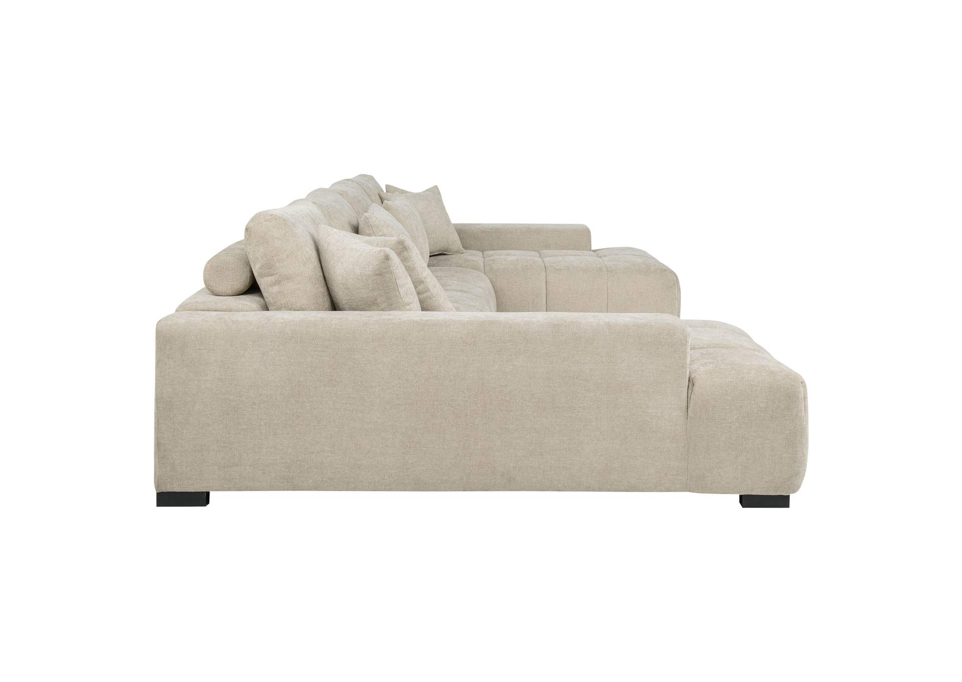 Cannella U-Shaped Double Chaise Upholstered Sectional Sofa Beige image 7