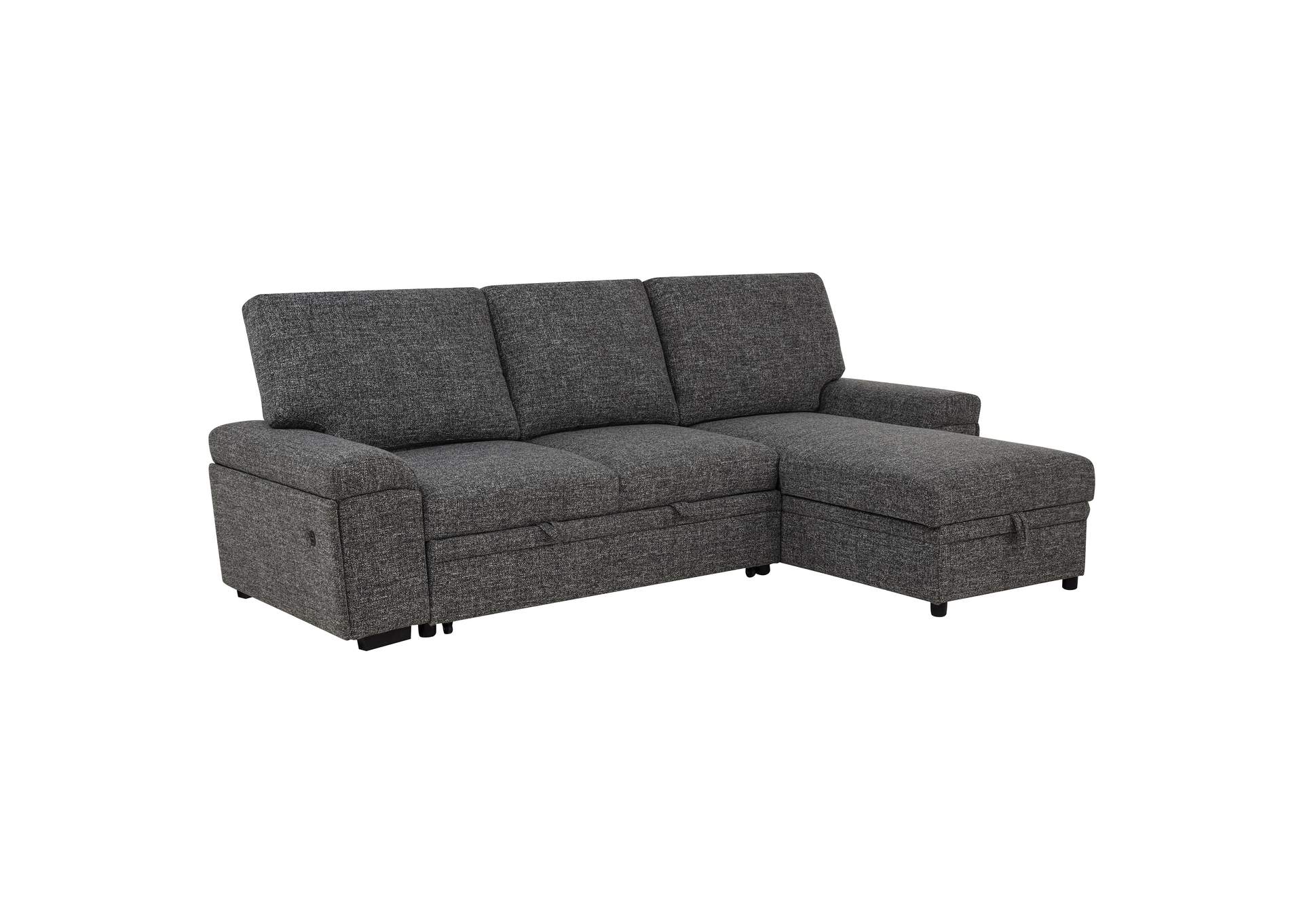 Demko Sleeper Sectional Sofa with Speaker and Storage Chaise Granite image 1