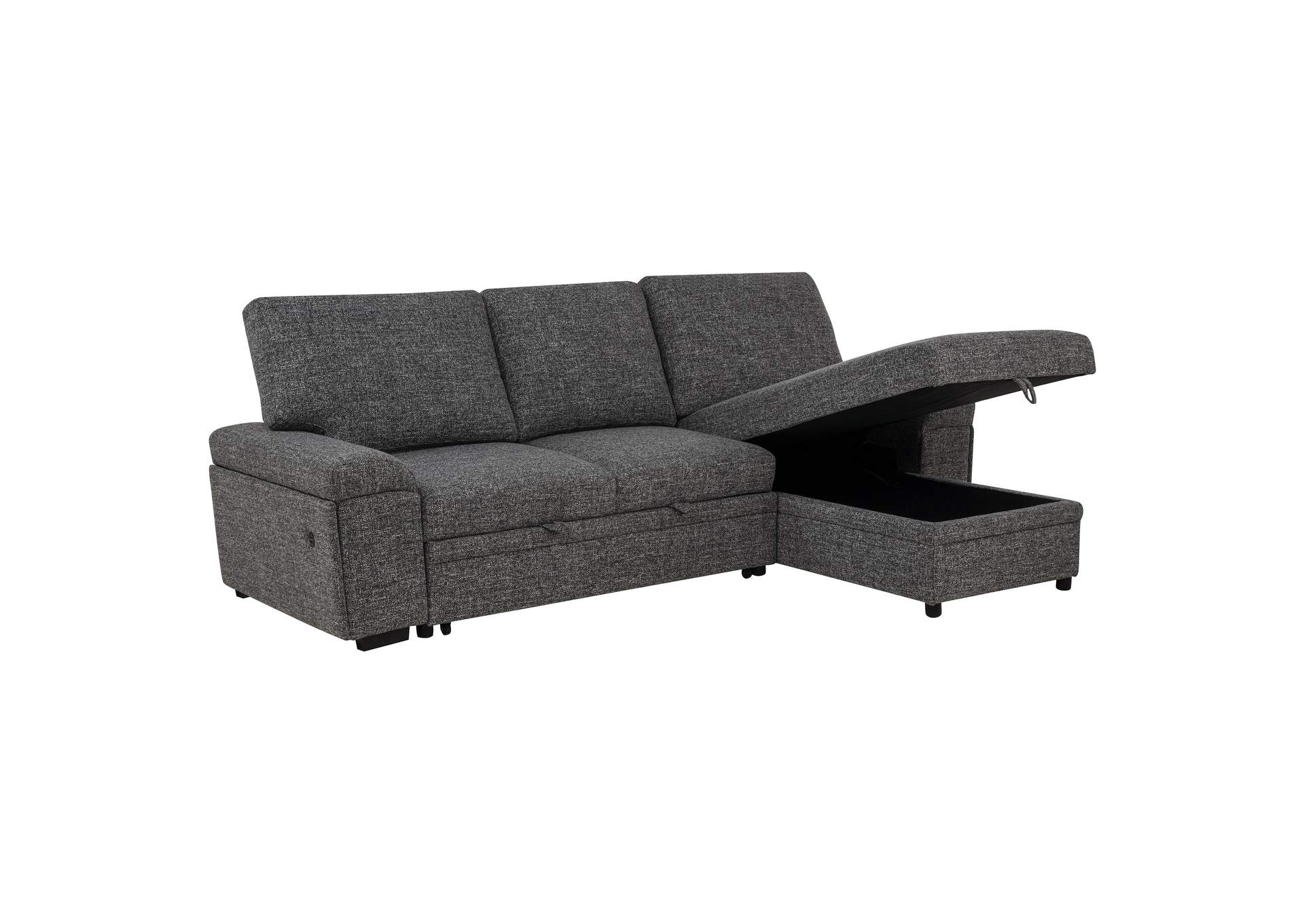 Demko Sleeper Sectional Sofa with Speaker and Storage Chaise Granite image 18