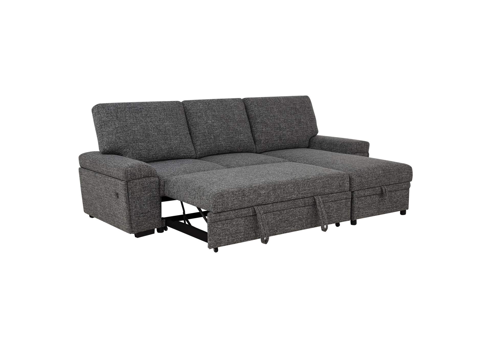 Demko Sleeper Sectional Sofa with Speaker and Storage Chaise Granite image 17